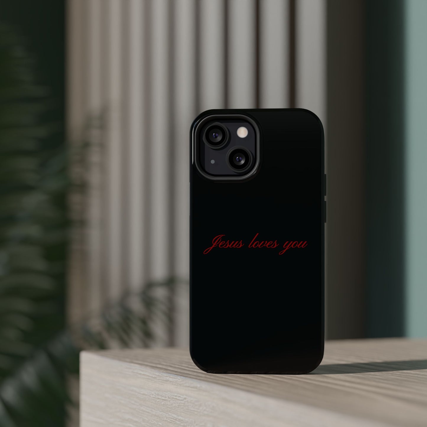 Jesus loves you Black MagSafe Phone Case