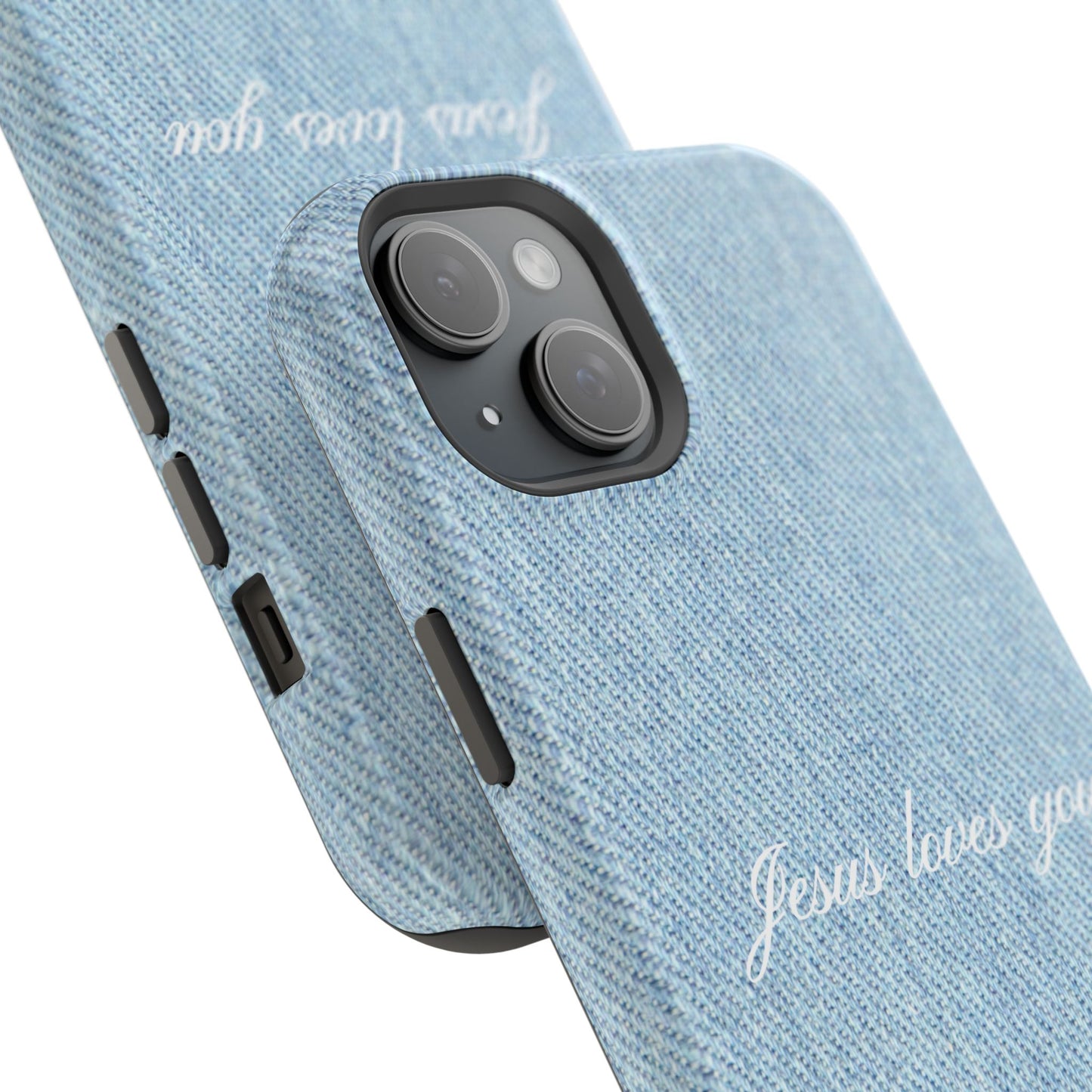 Jesus loves you Denim Phone Case MagSafe