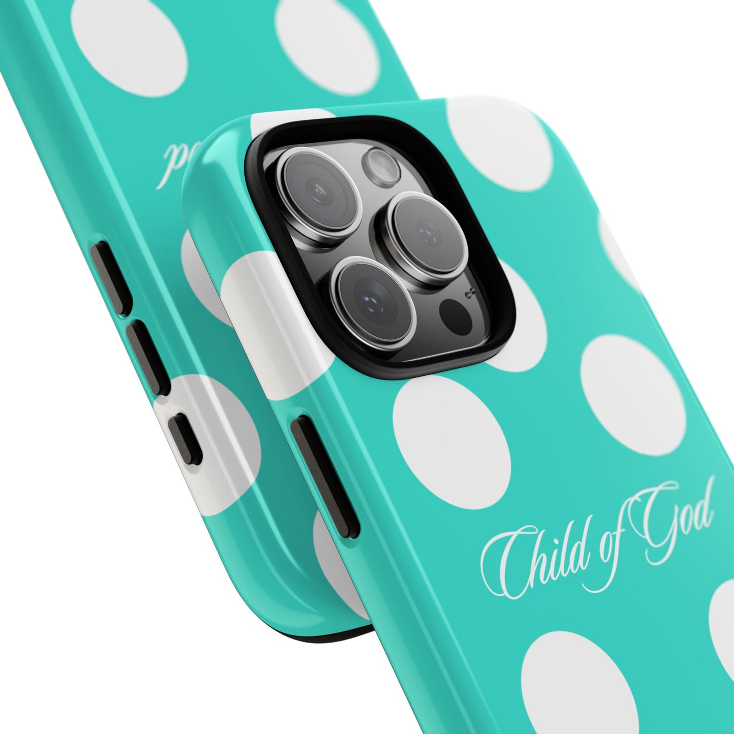 Child of God Turquoise Polka Dot Phone Case