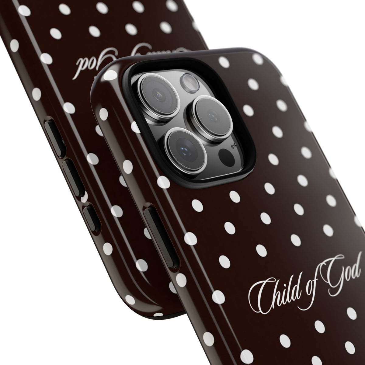 Child of God Espresso Polka Dot Phone Case