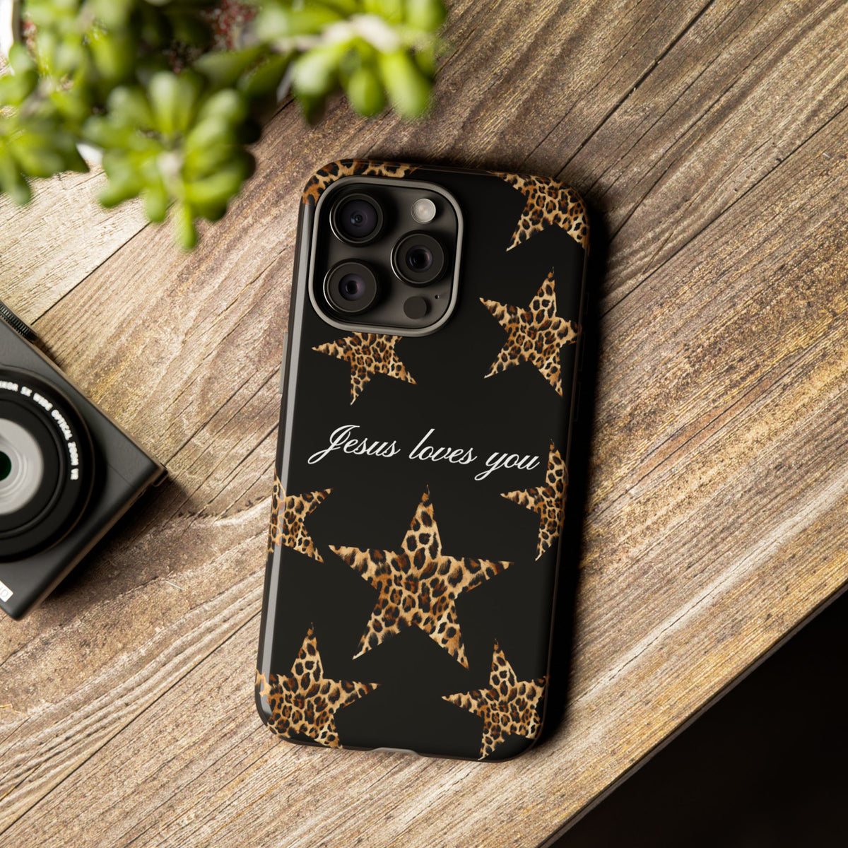 Jesus loves you Leopard Star phone case