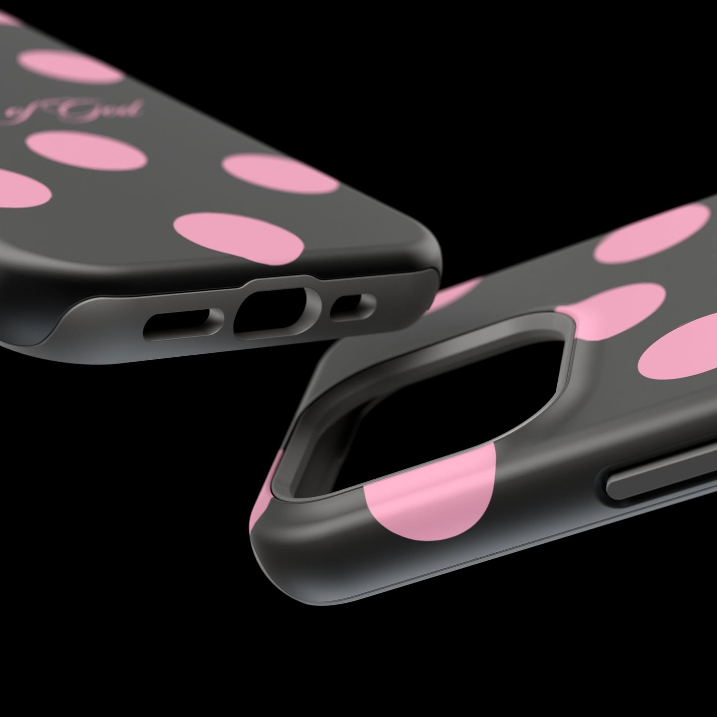 Child of God Pink and Black Polka Dot MagSafe Phone Case