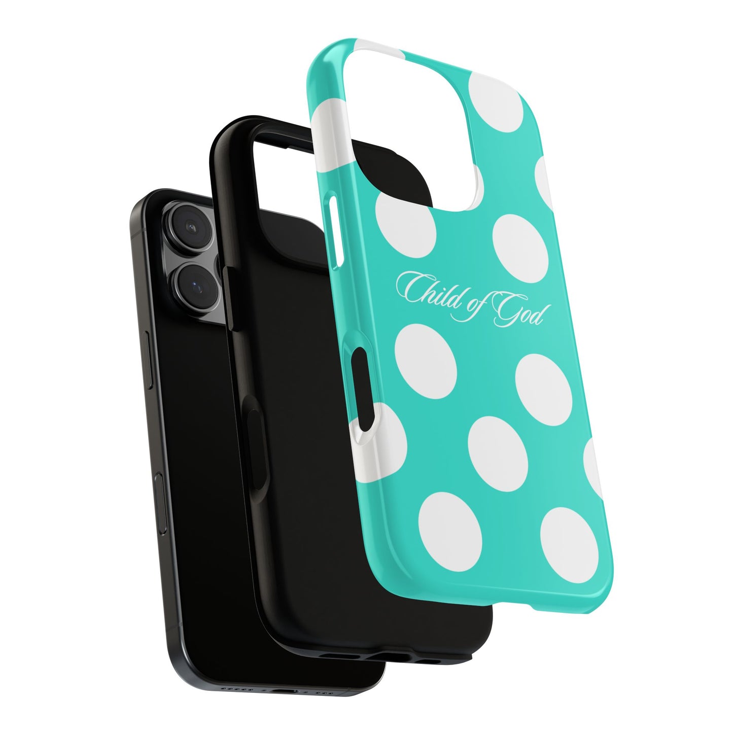 Child of God Turquoise Polka Dot Phone Case