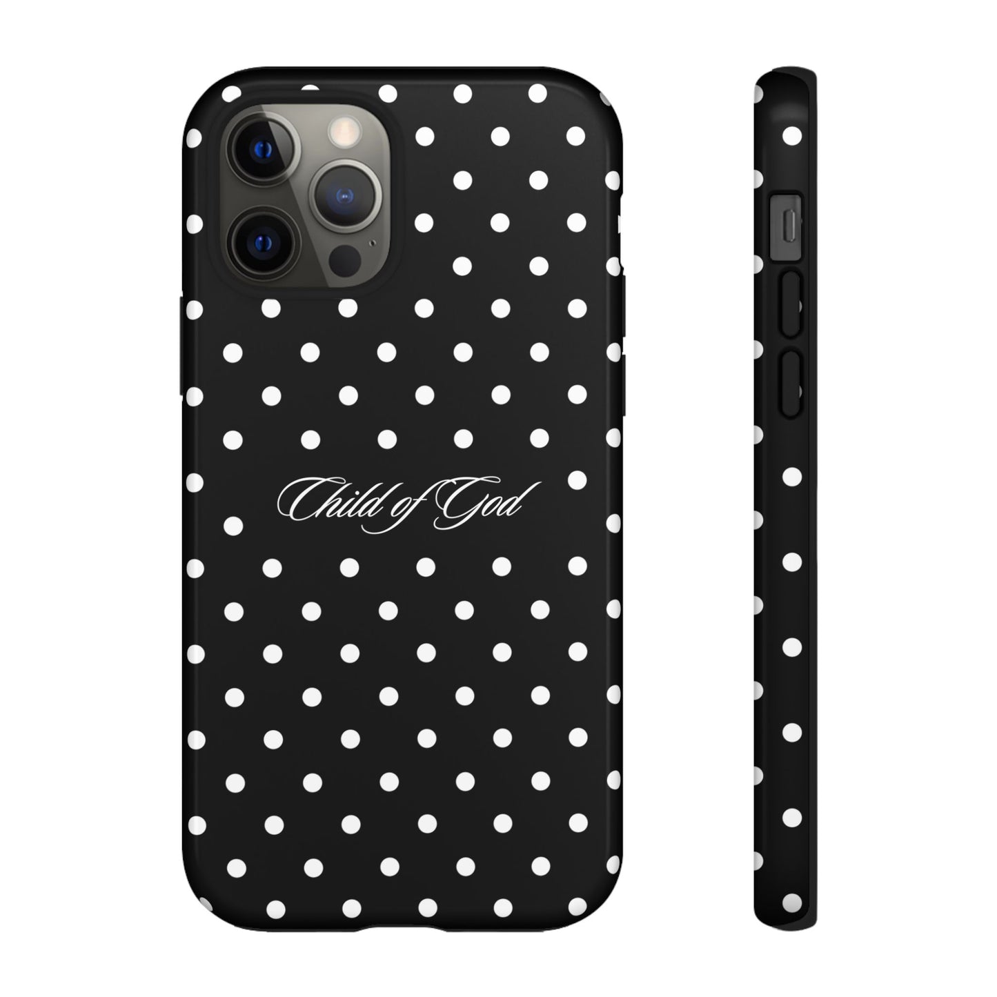 Child of God Black Polka Dot Phone Case