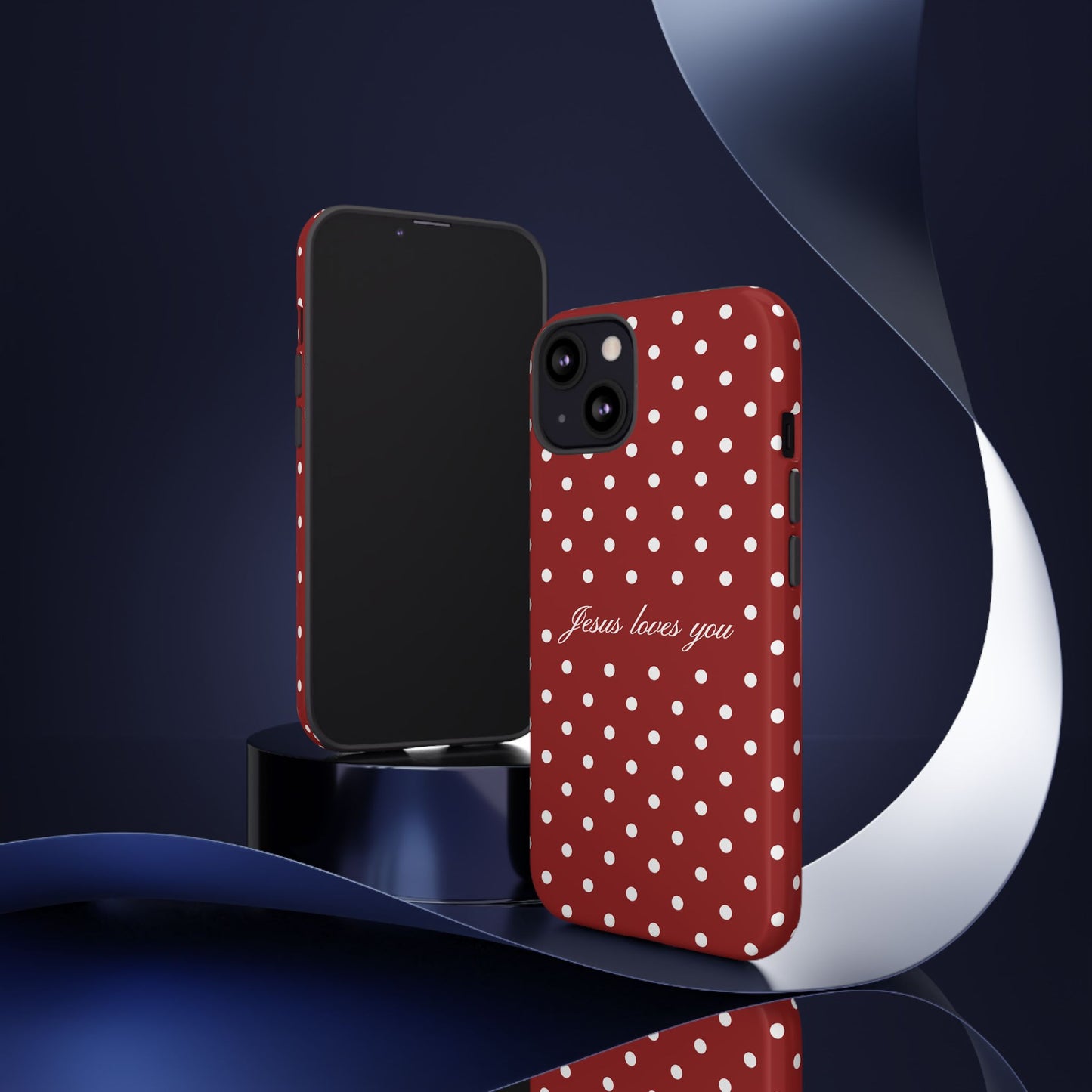 Jesus loves you Red Polka Dot Phone Case