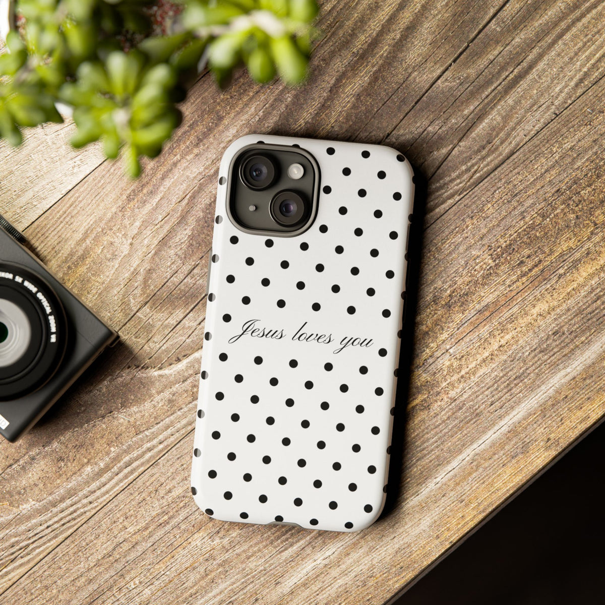 Jesus loves you Polka Dot Phone Case