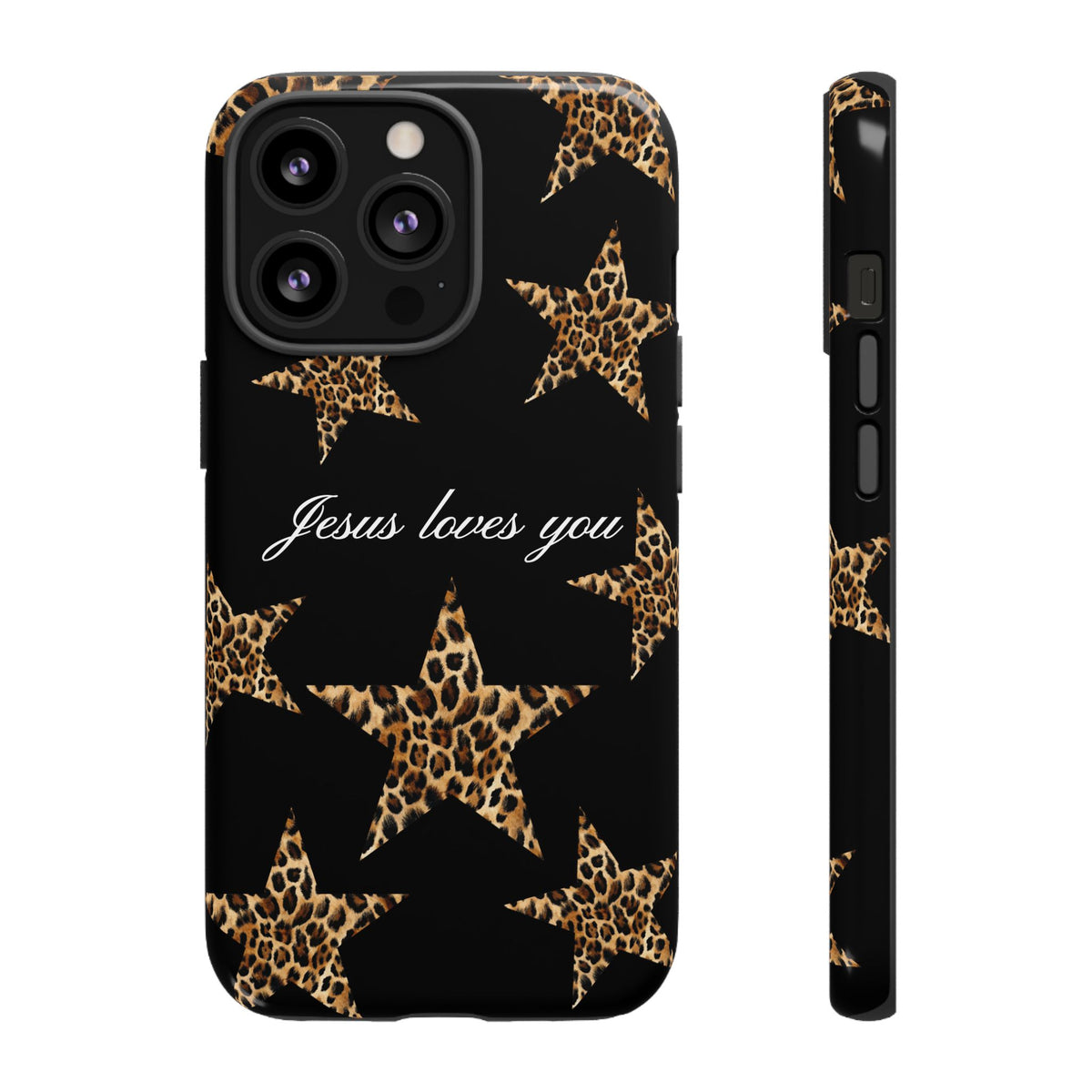Jesus loves you Leopard Star phone case