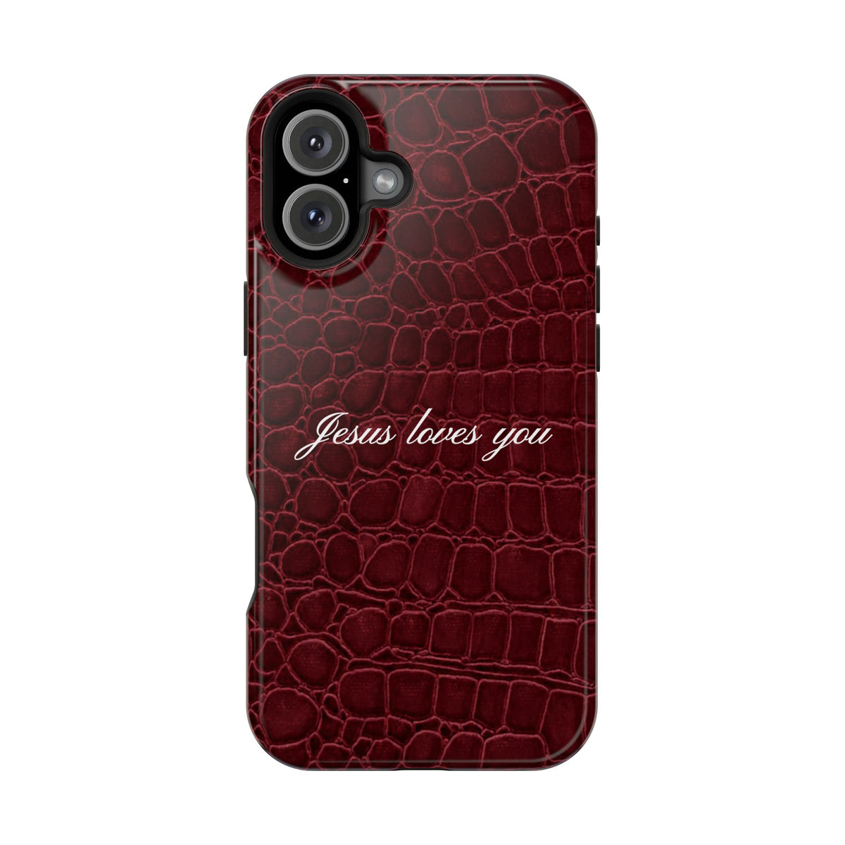 Jesus loves you Burgundy Croc MagSafe Phone Case