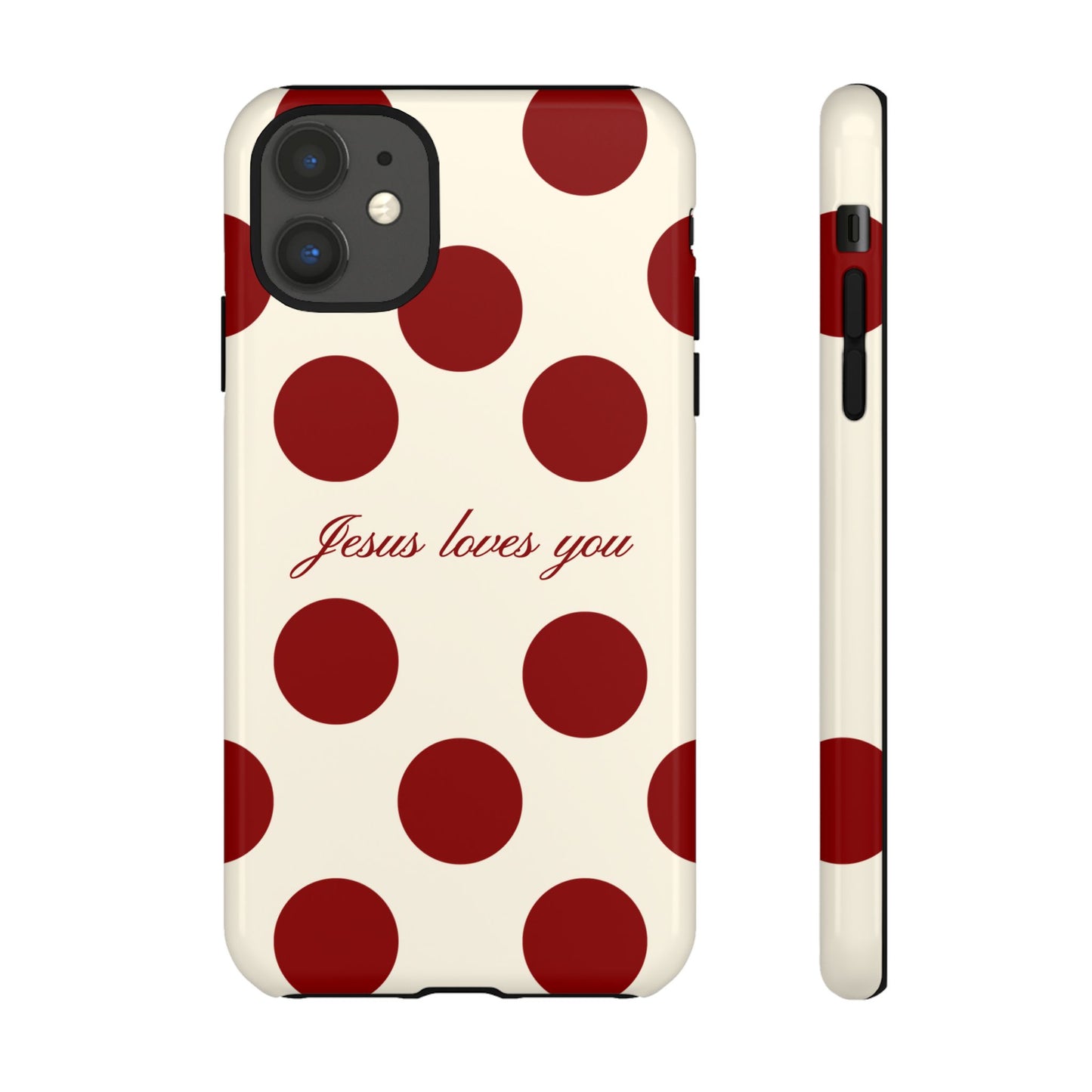 Jesus loves you Red and Créame Phone Case