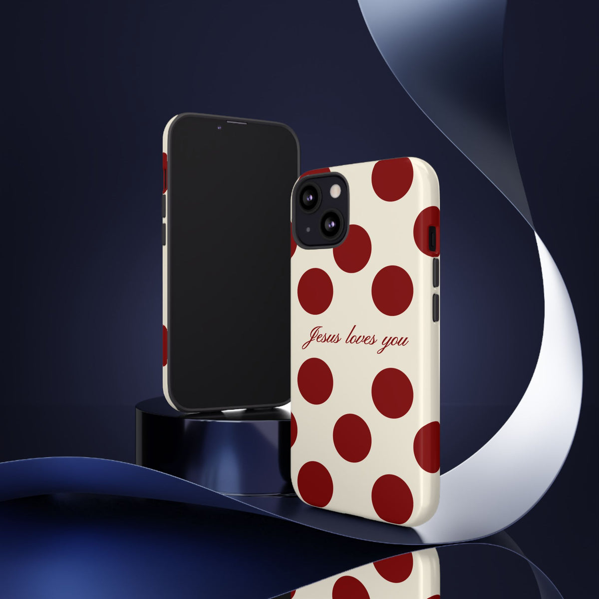 Jesus loves you Red and Créame Phone Case