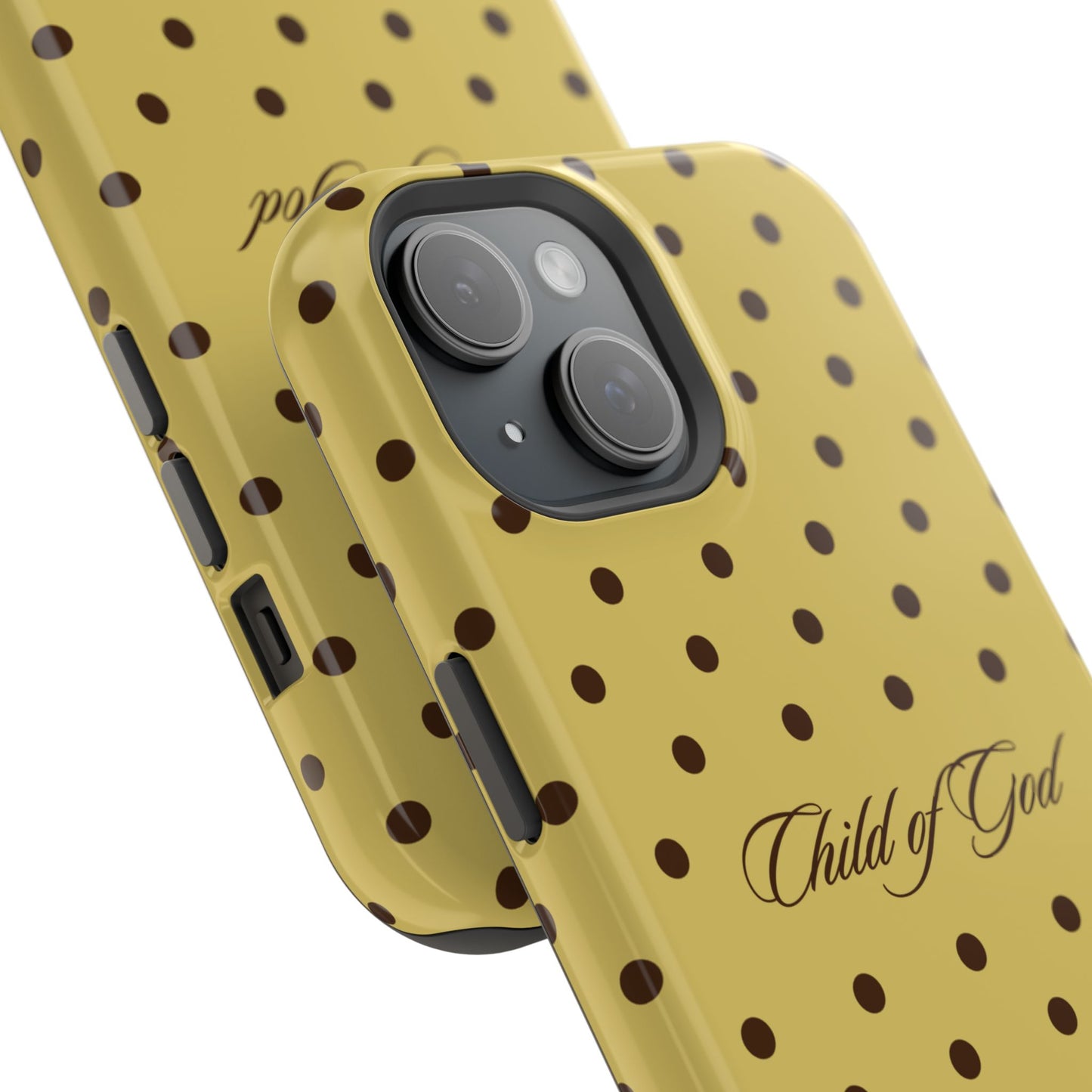 Child of God Yellow and Brown Polka Dot MagSafe Phone Case