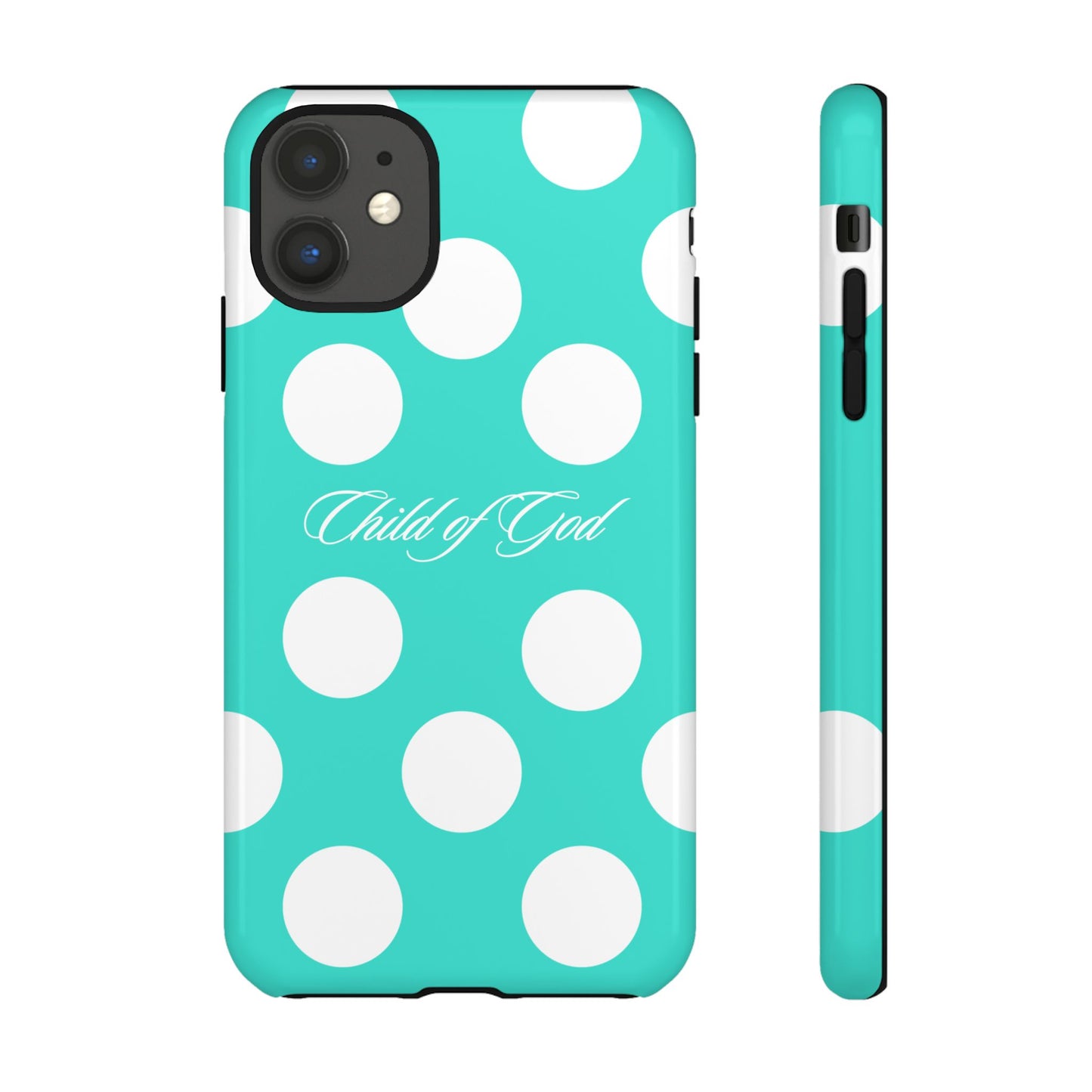 Child of God Turquoise Polka Dot Phone Case