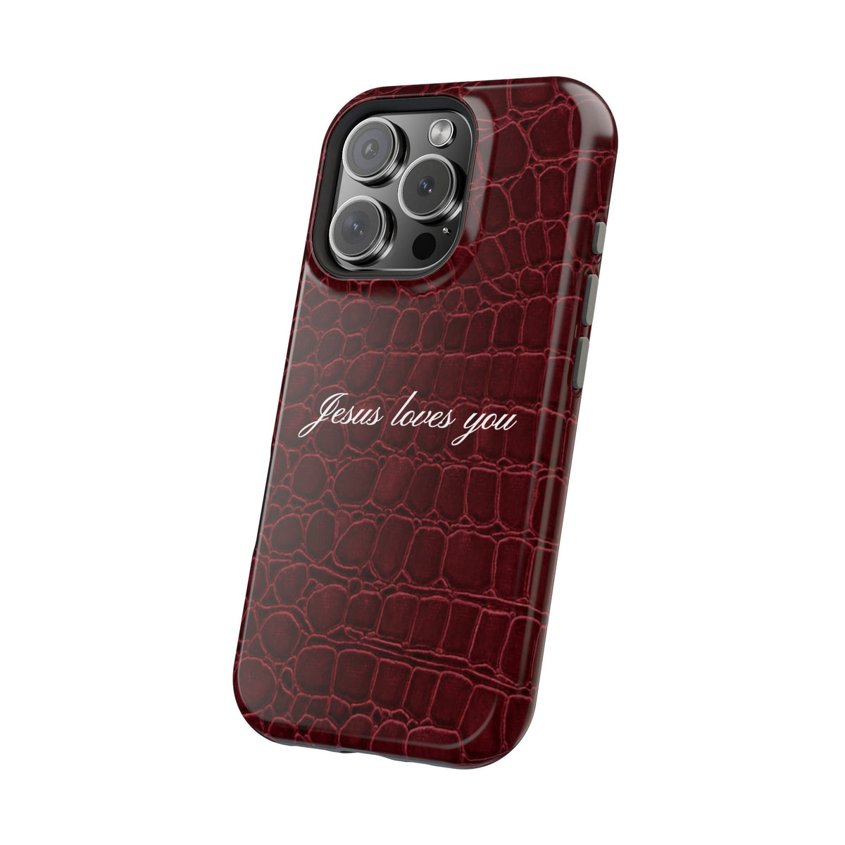 Jesus loves you Burgundy Croc MagSafe Phone Case