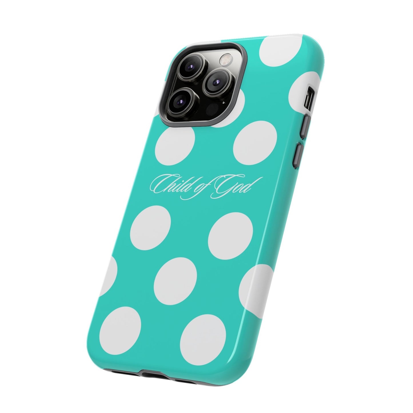 Child of God Turquoise Polka Dot Phone Case