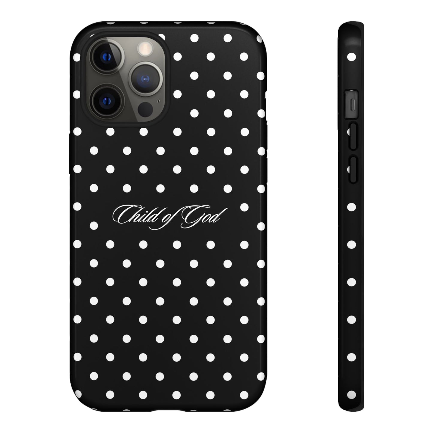 Child of God Black Polka Dot Phone Case