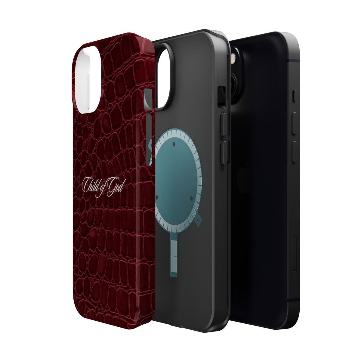Child of God Burgundy Croc MagSafe Phone Case
