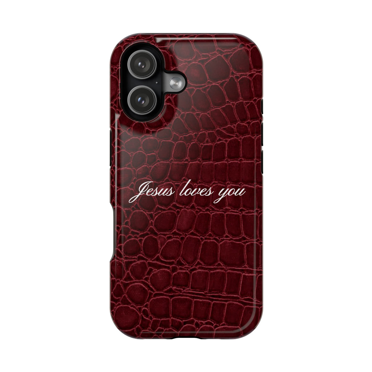 Jesus loves you Burgundy Croc MagSafe Phone Case
