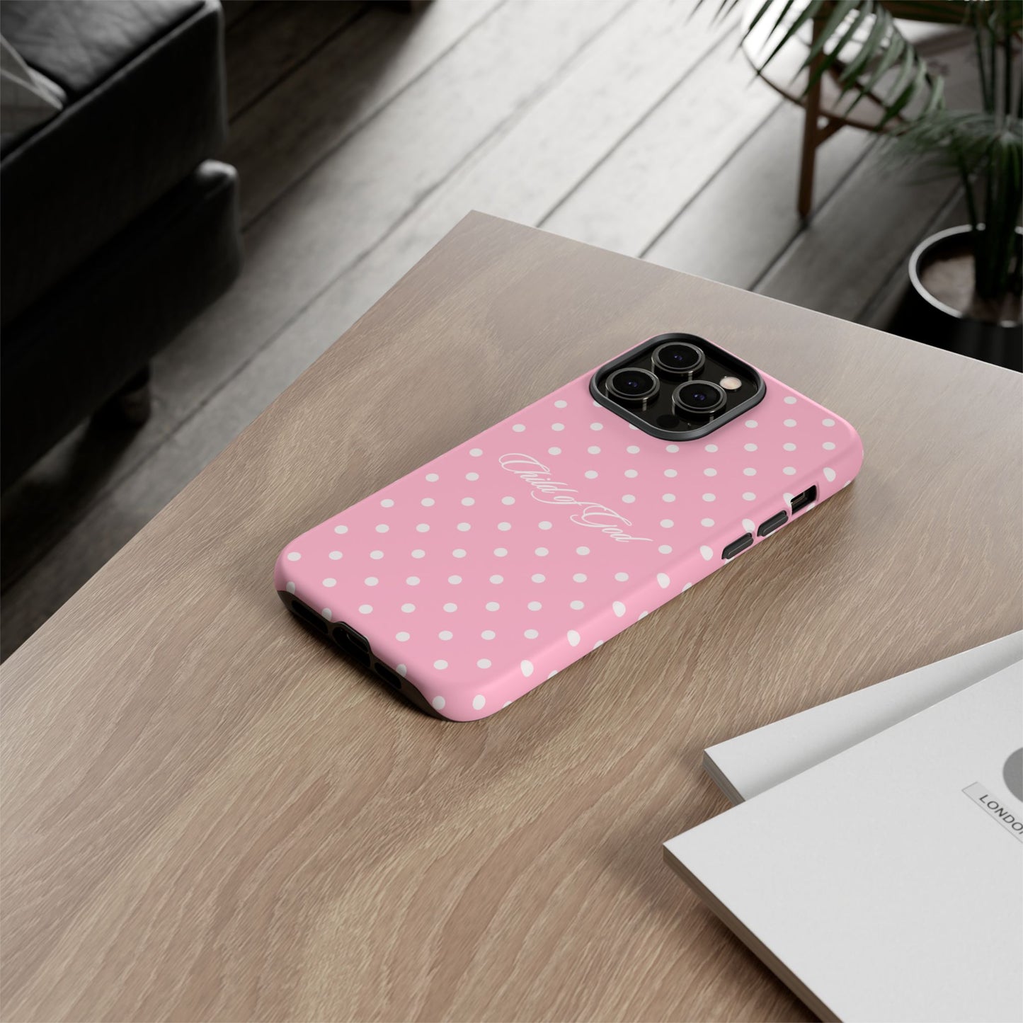 Child of God Pink Polka Dot Phone Case