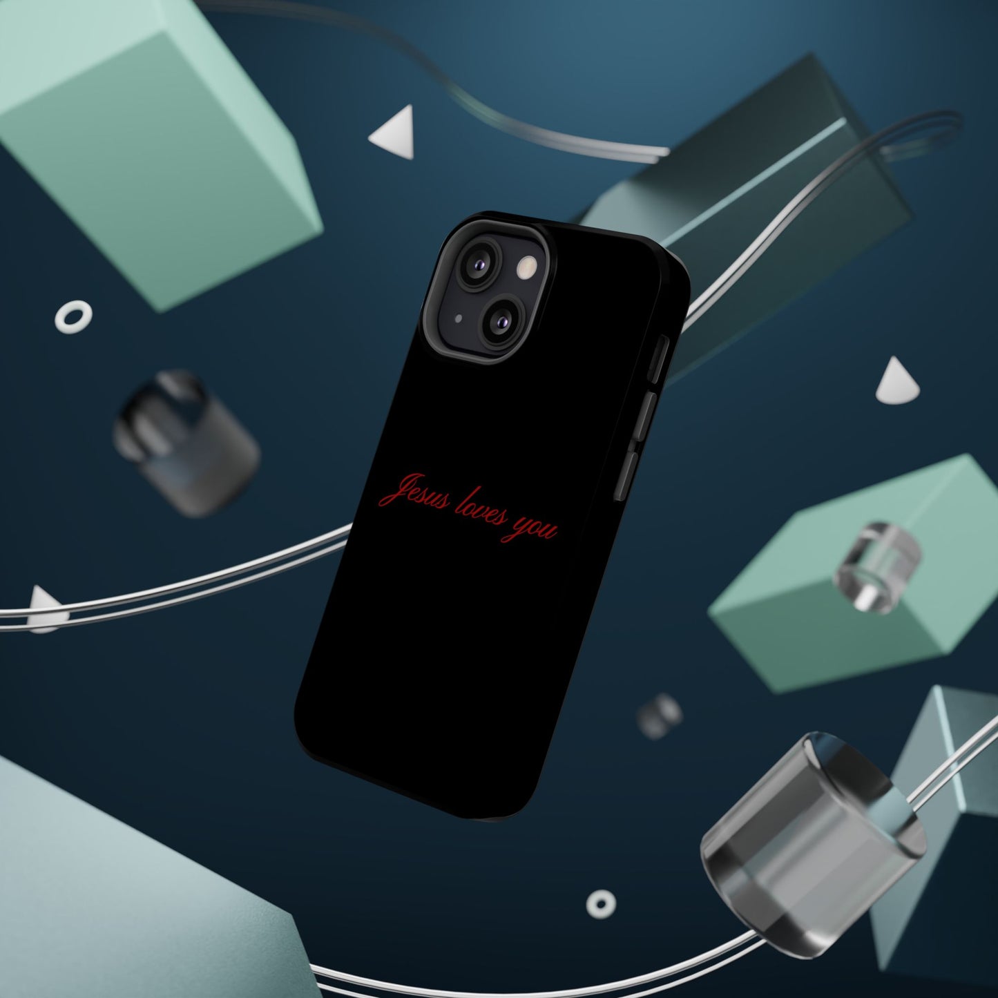Jesus loves you Black MagSafe Phone Case