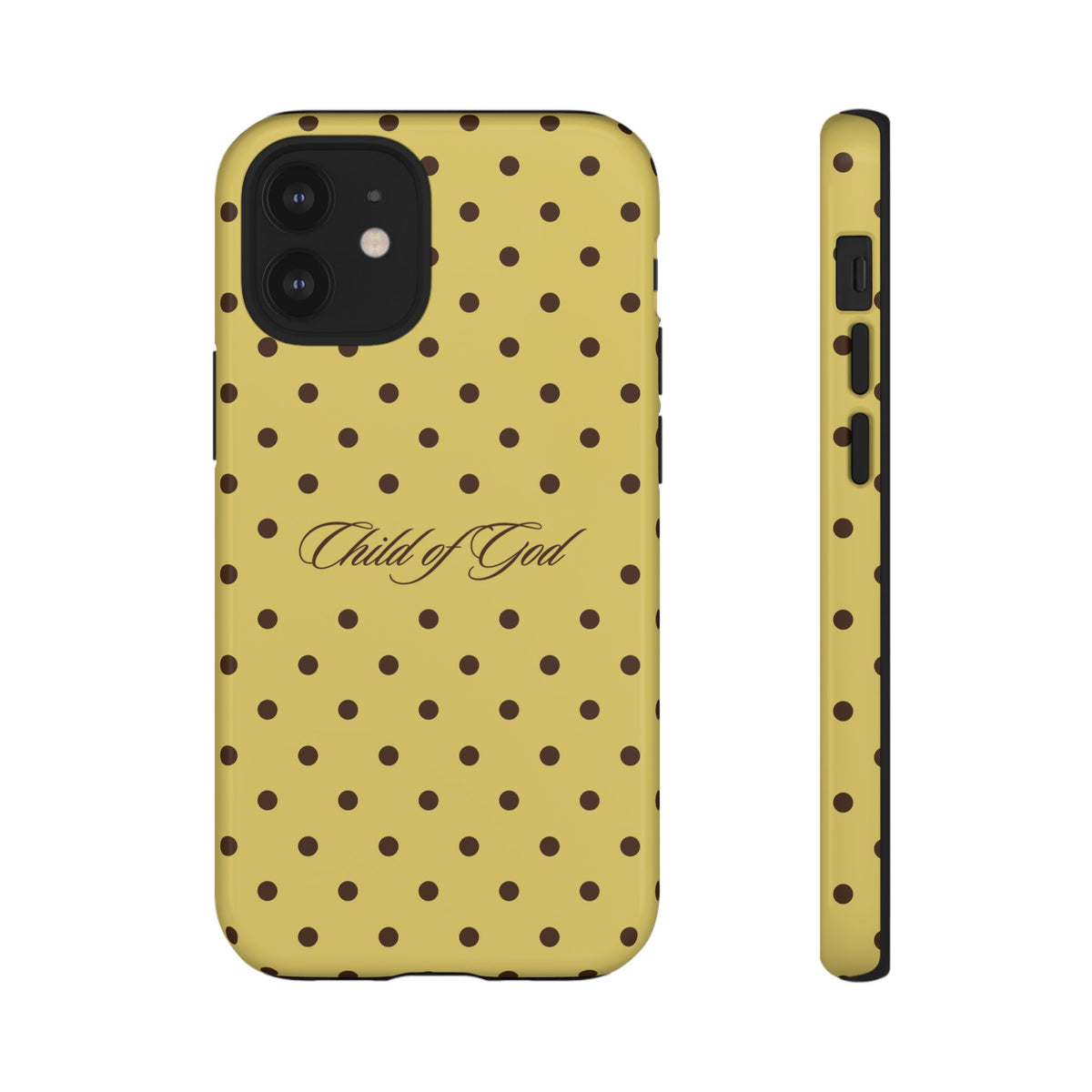 Child of God Brown & Yellow Polka Dot Phone Case