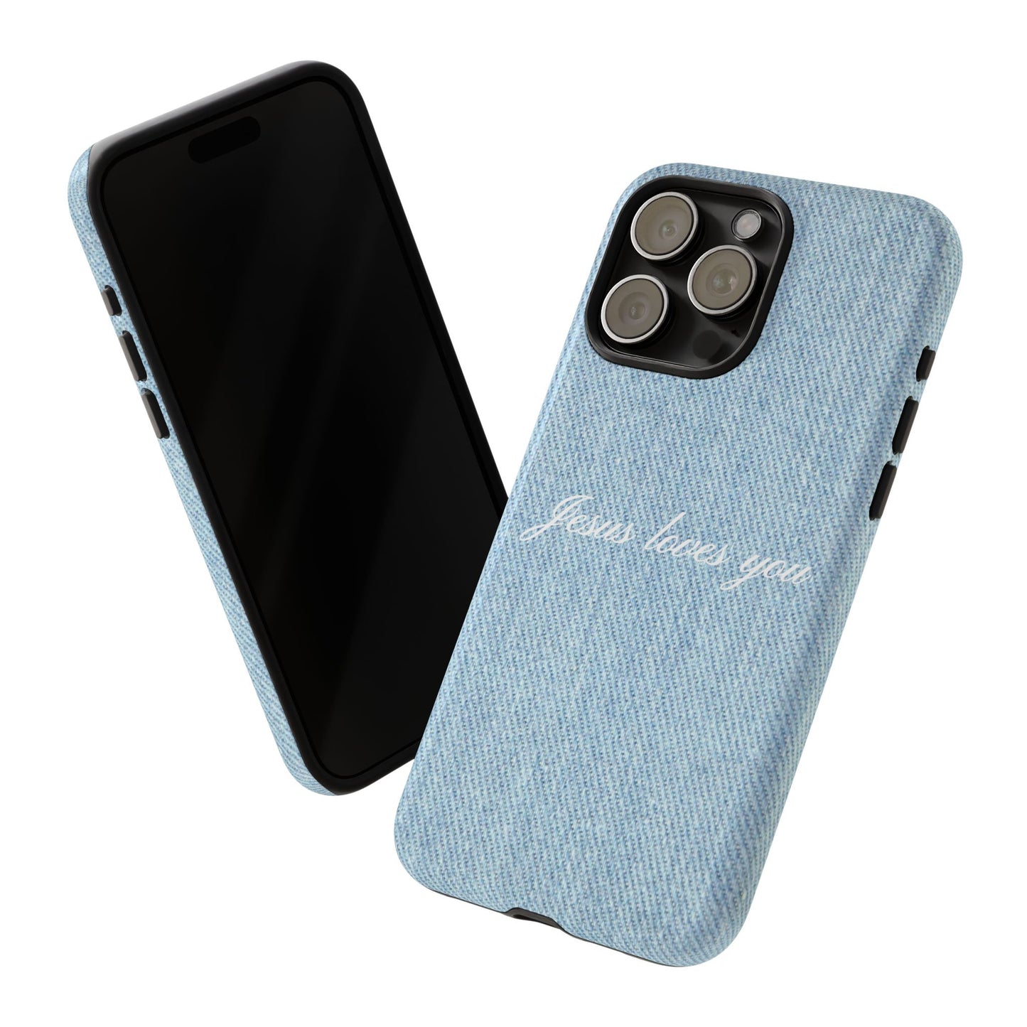 Jesus loves you Denim Phone Case