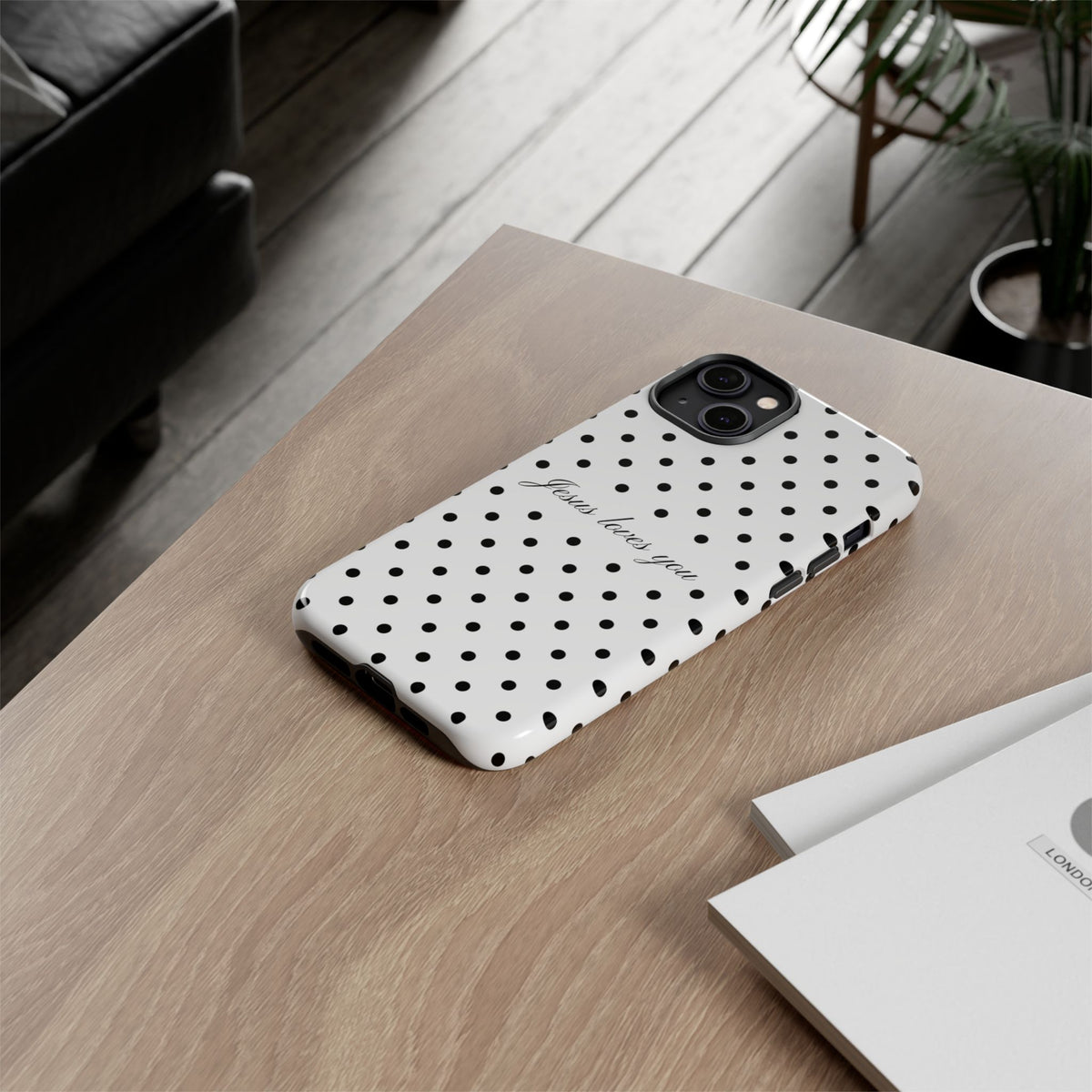 Jesus loves you Polka Dot Phone Case