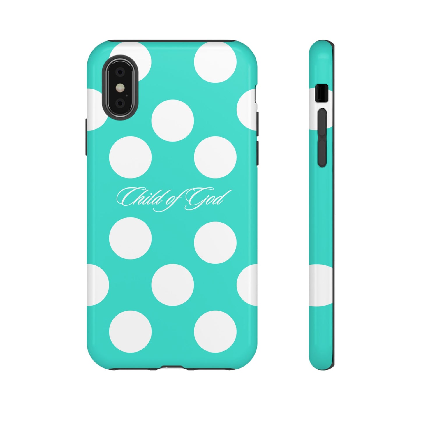 Child of God Turquoise Polka Dot Phone Case