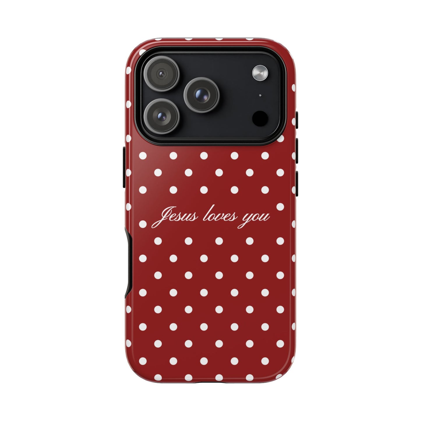 Jesus loves you Red Polka Dot Phone Case