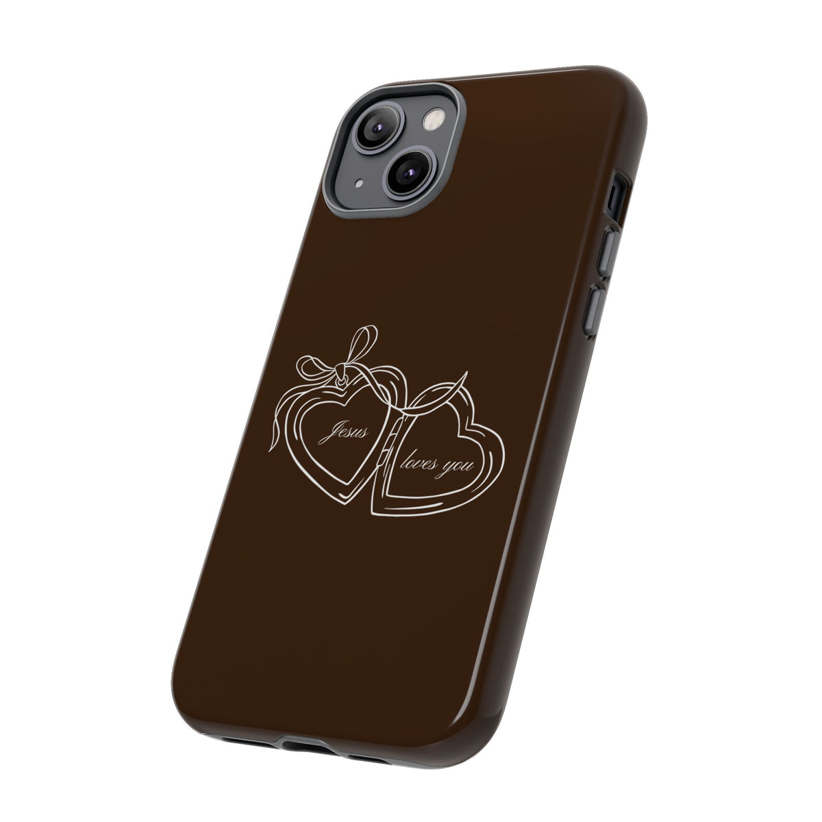Jesus loves you Locket Espresso Phone Case