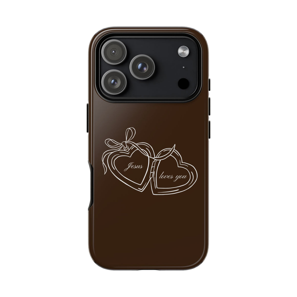 Jesus loves you Locket Espresso Phone Case