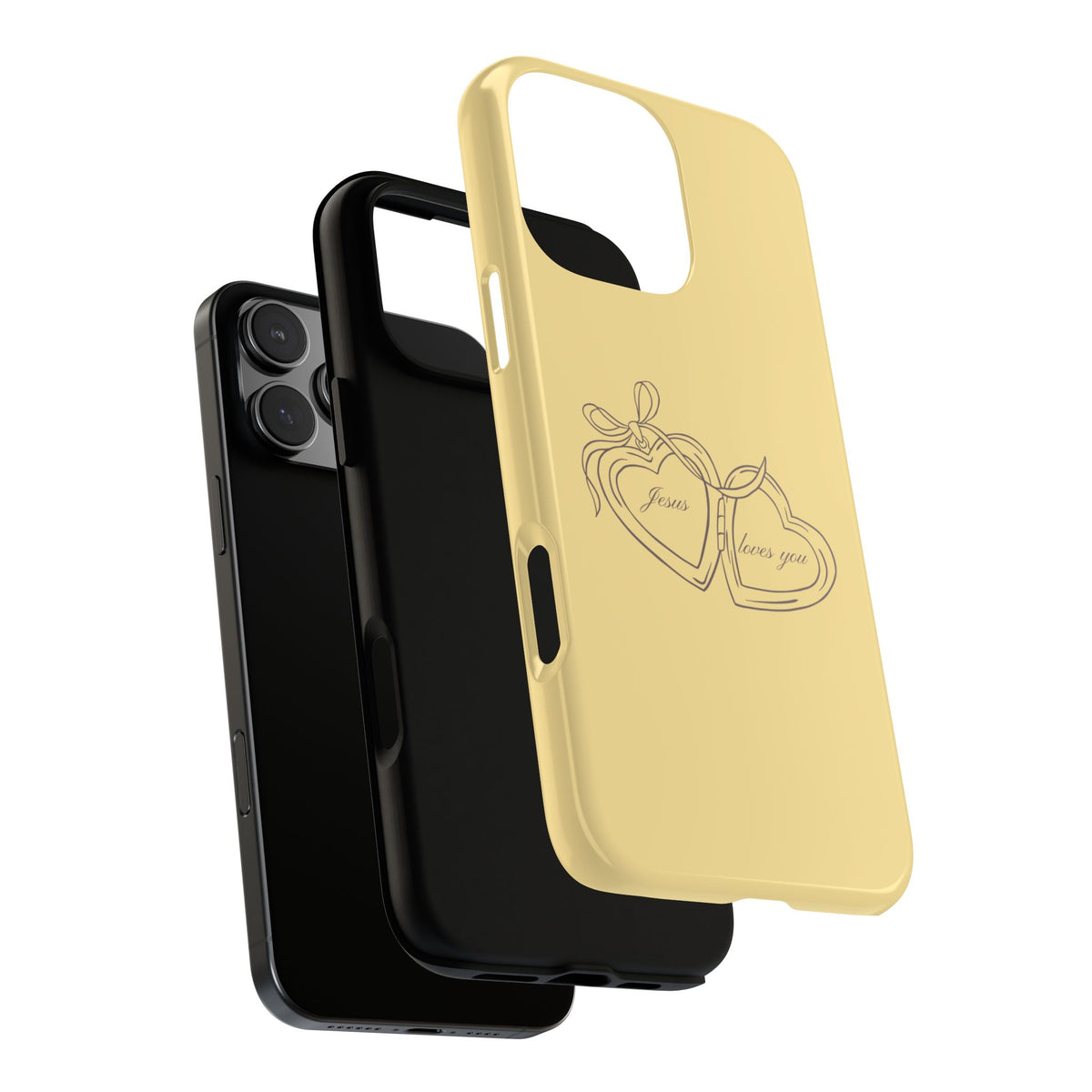 Jesus loves you Locket Butter Yellow Phone Case