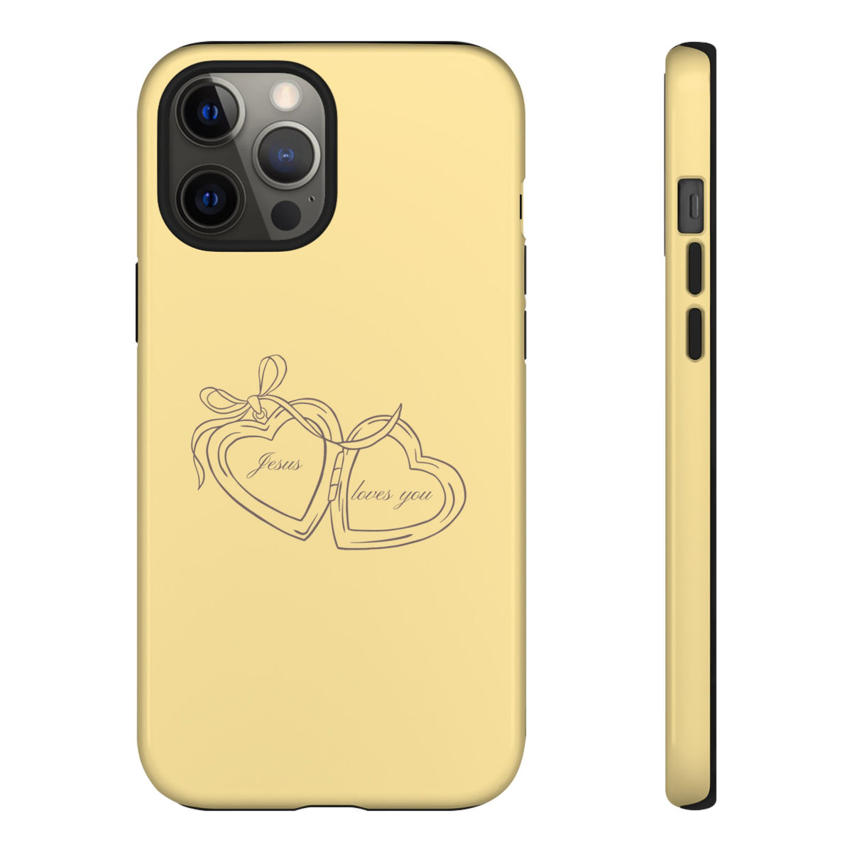 Jesus loves you Locket Butter Yellow Phone Case