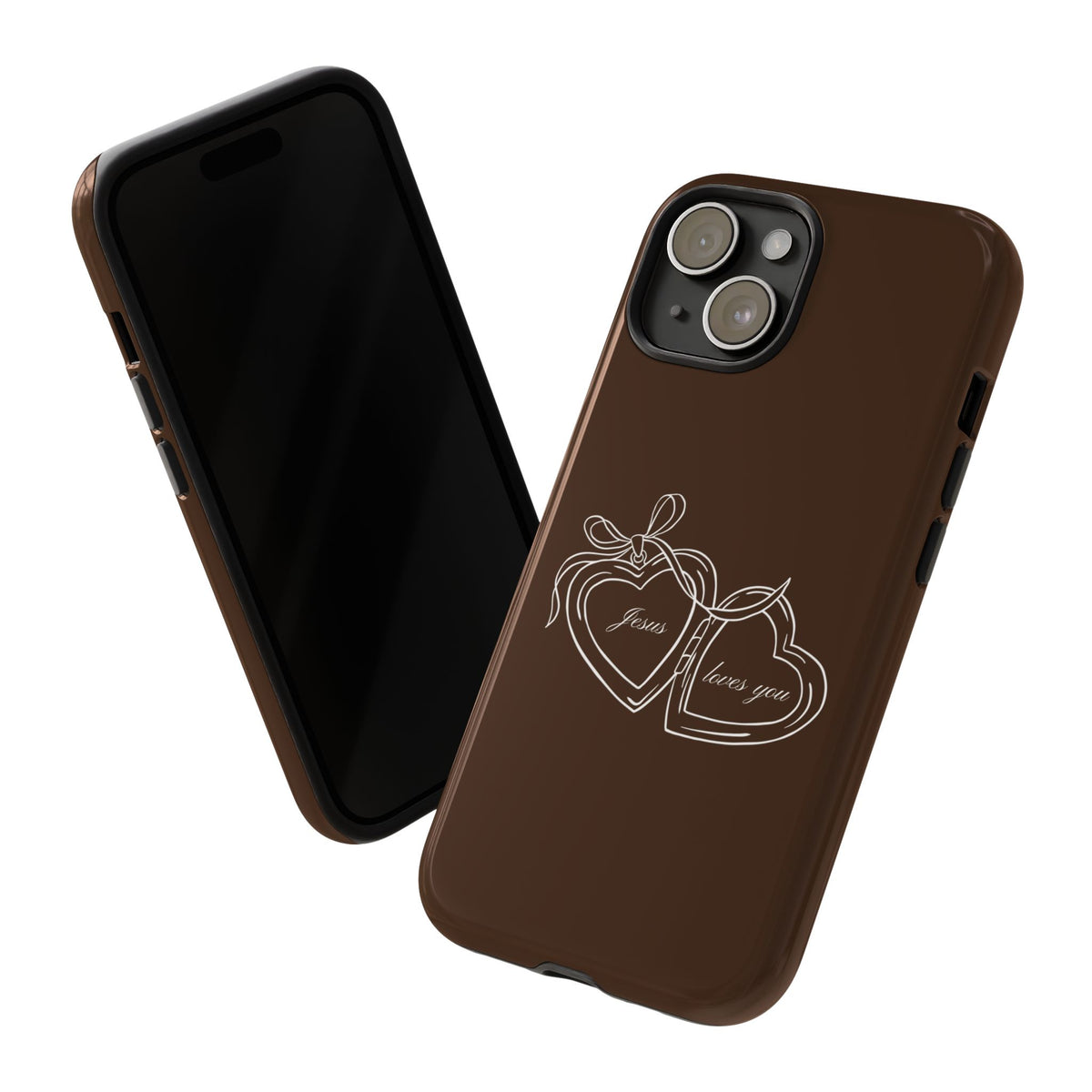 Jesus loves you Locket Espresso Phone Case