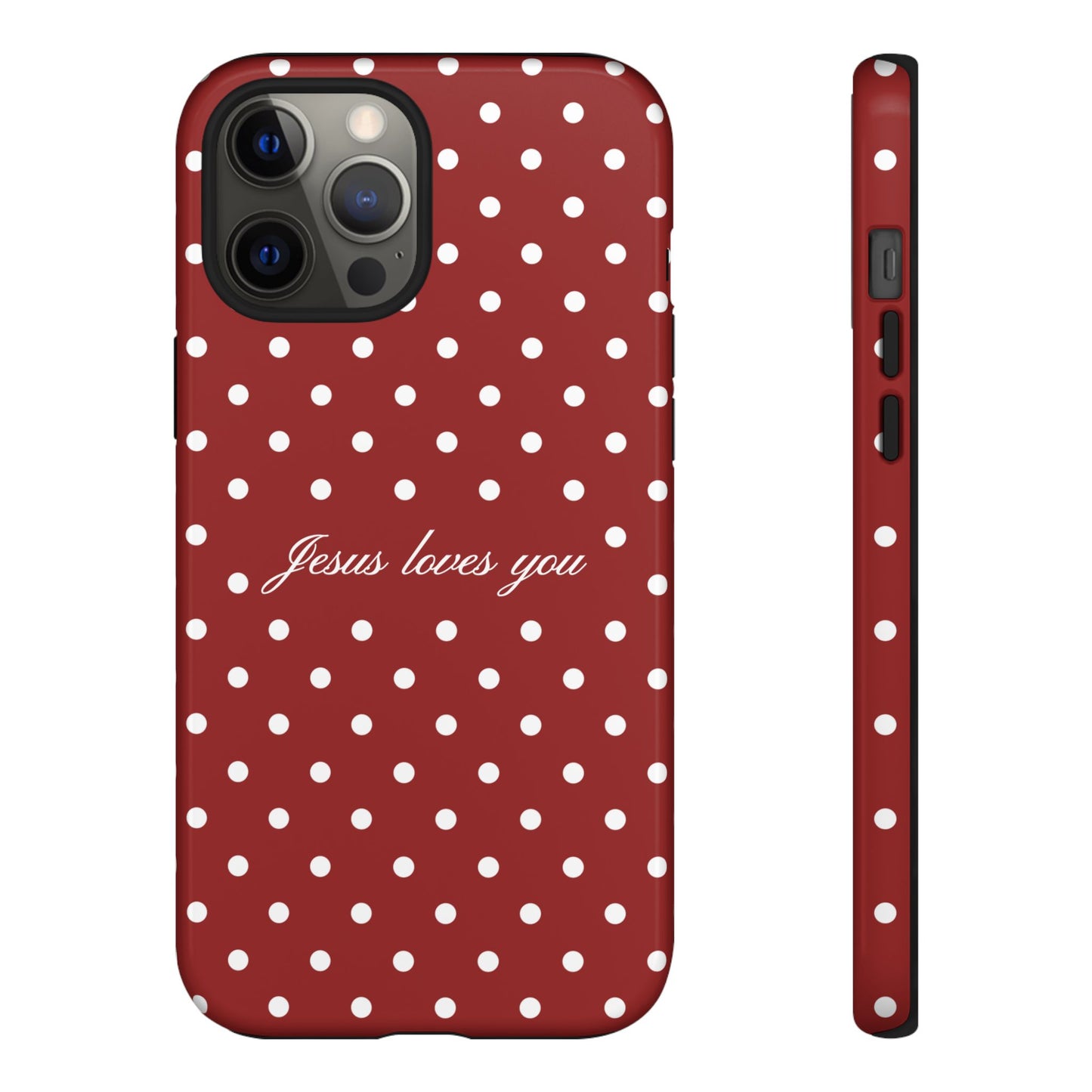 Jesus loves you Red Polka Dot Phone Case