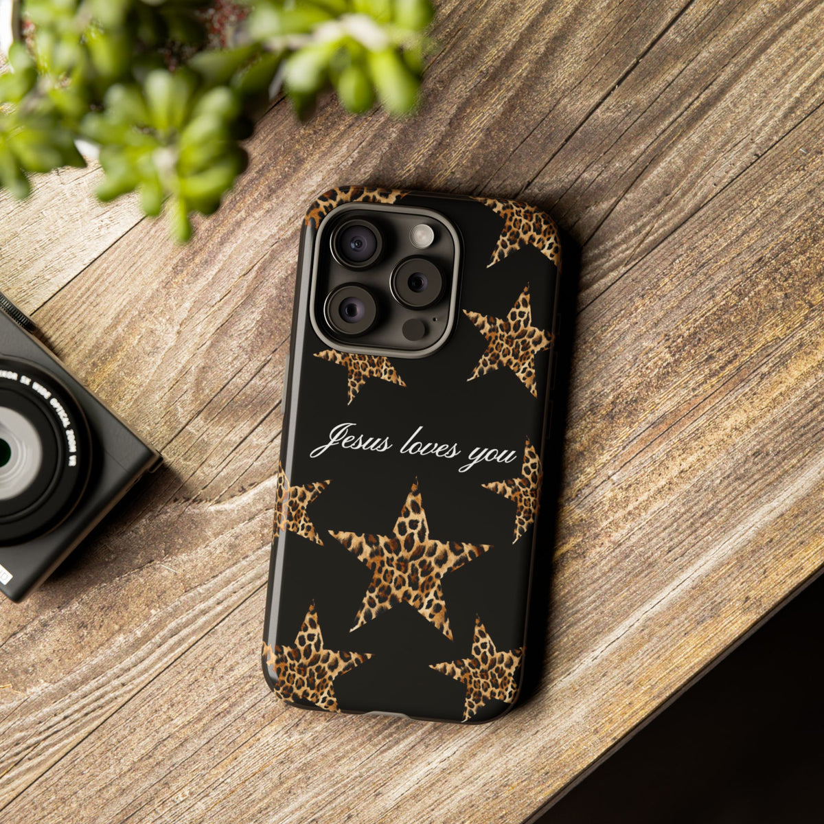Jesus loves you Leopard Star phone case