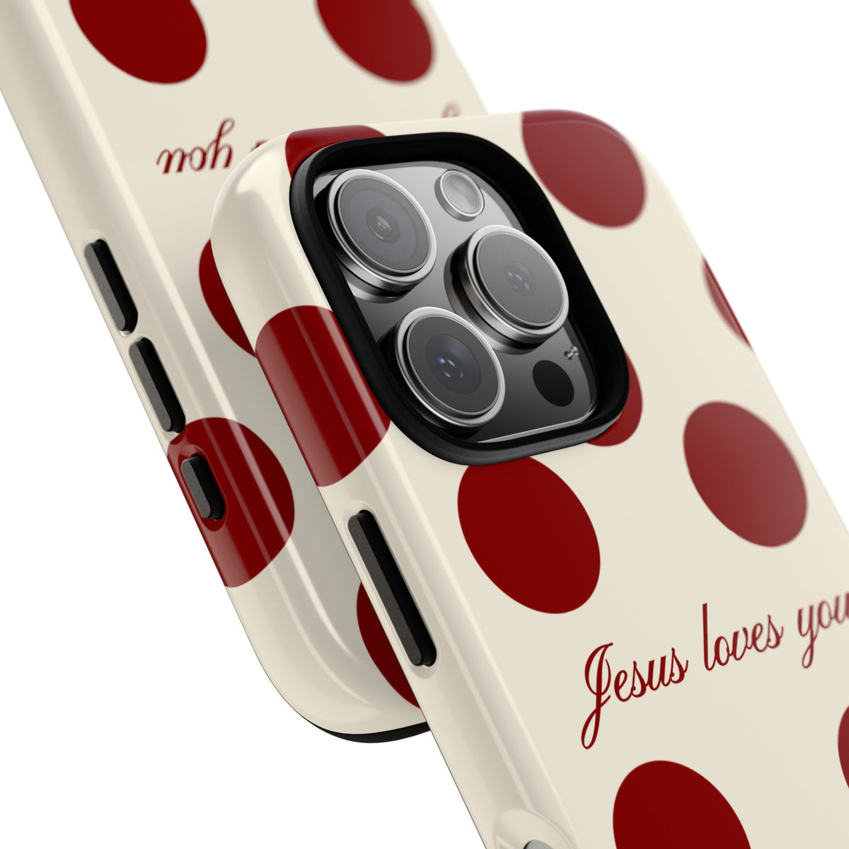 Jesus loves you Red and Créame Phone Case