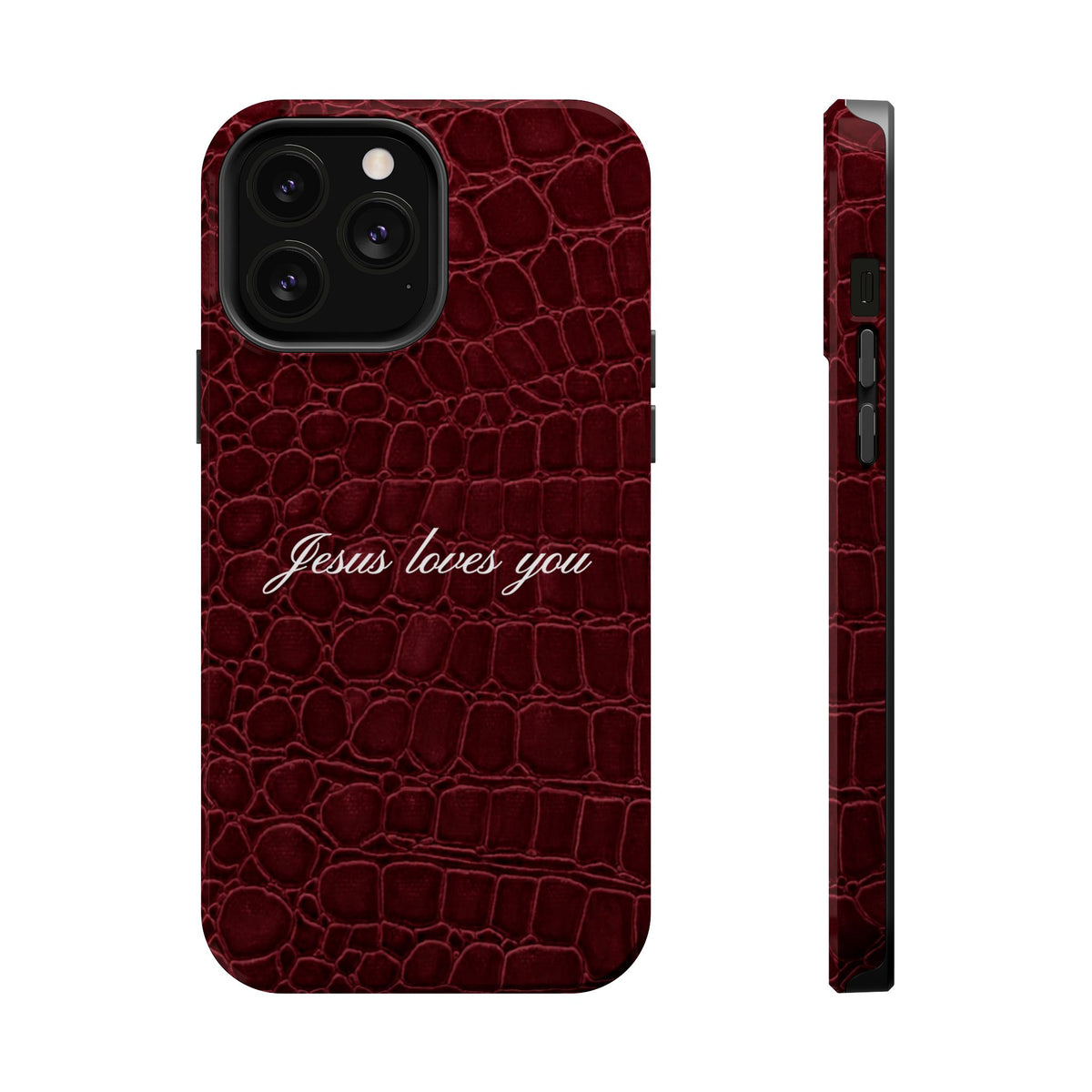 Jesus loves you Burgundy Croc MagSafe Phone Case