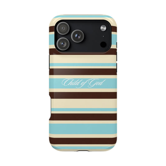Child of God Aqua Stripe MagSafe Phone Case