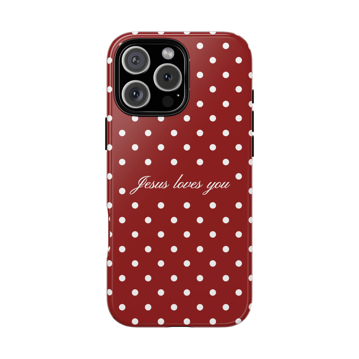 Jesus loves you Red Polka Dot Phone Case
