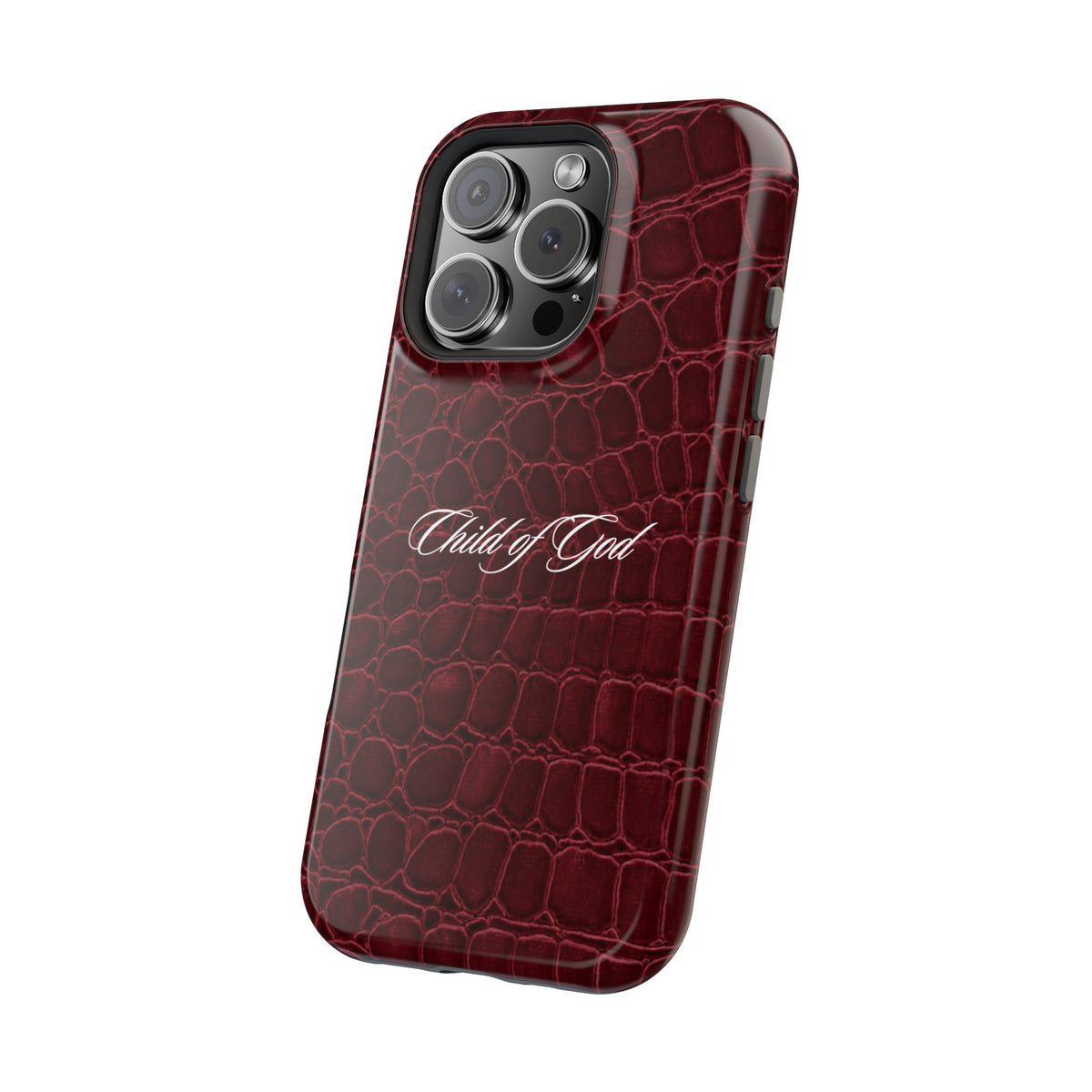 Child of God Burgundy Croc MagSafe Phone Case