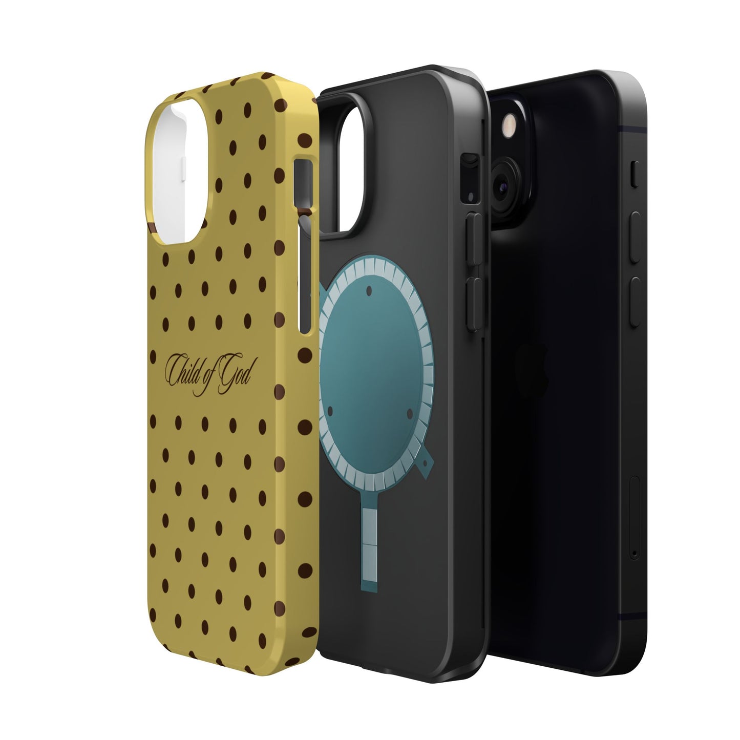 Child of God Yellow and Brown Polka Dot MagSafe Phone Case
