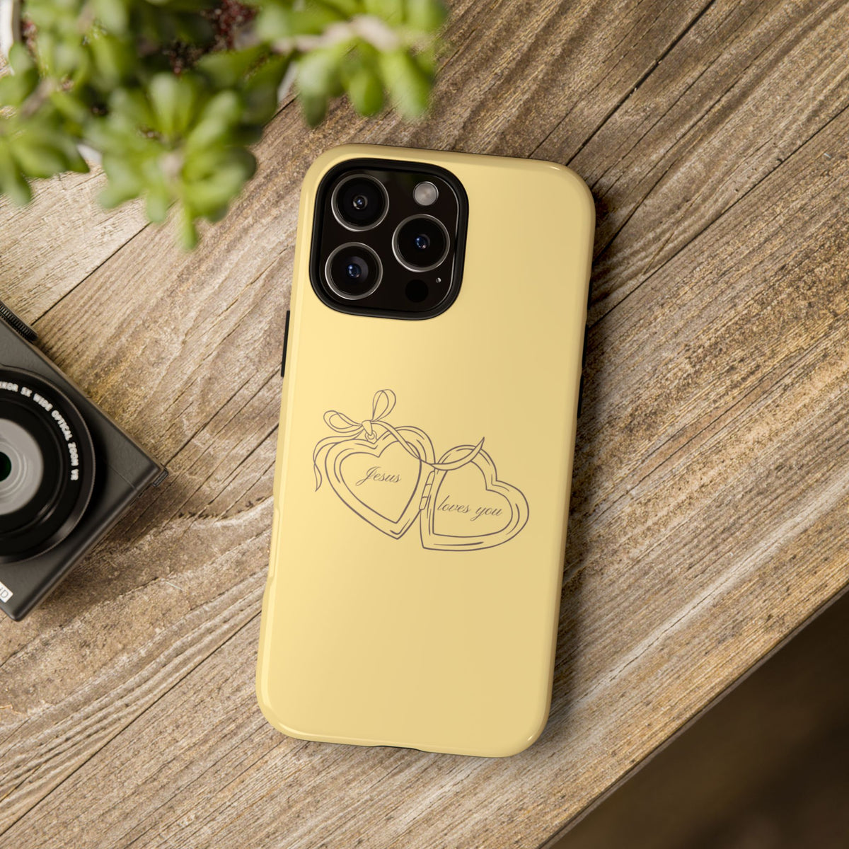 Jesus loves you Locket Butter Yellow Phone Case
