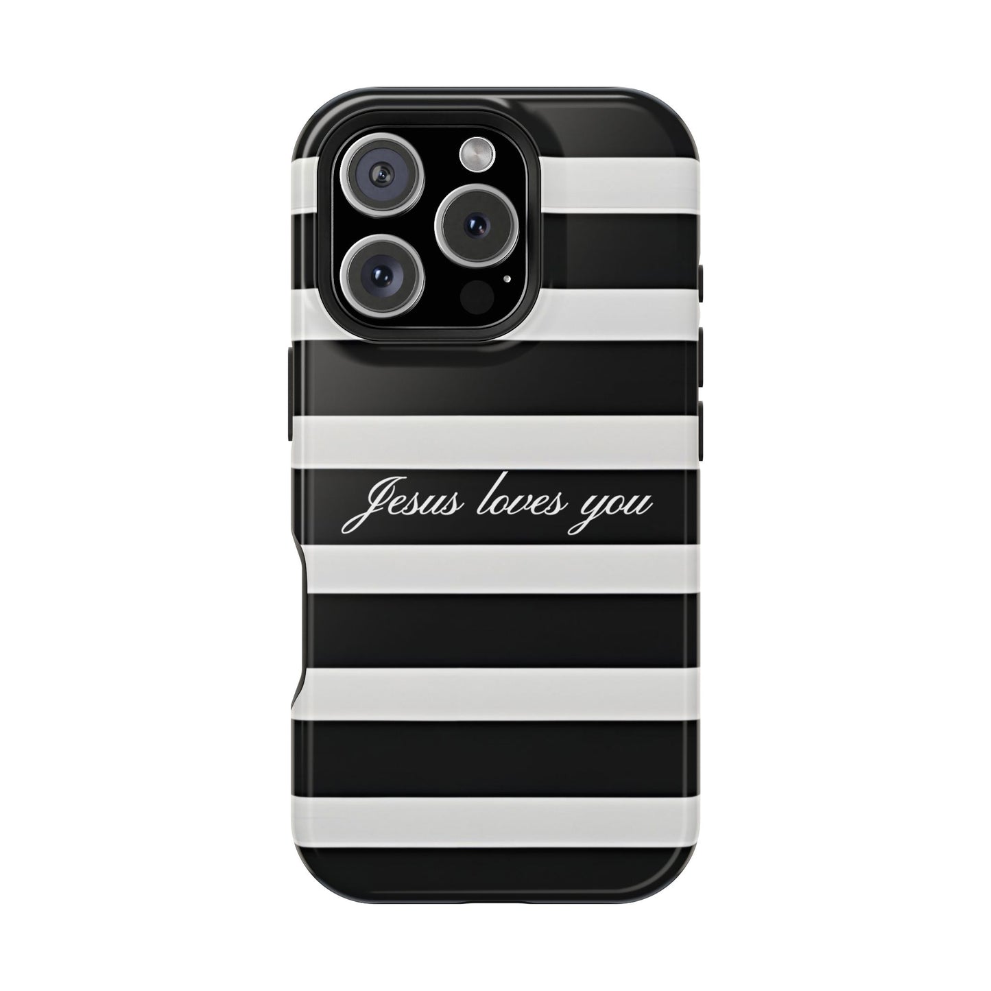 Jesus loves you Striped MagSafe Phone Case