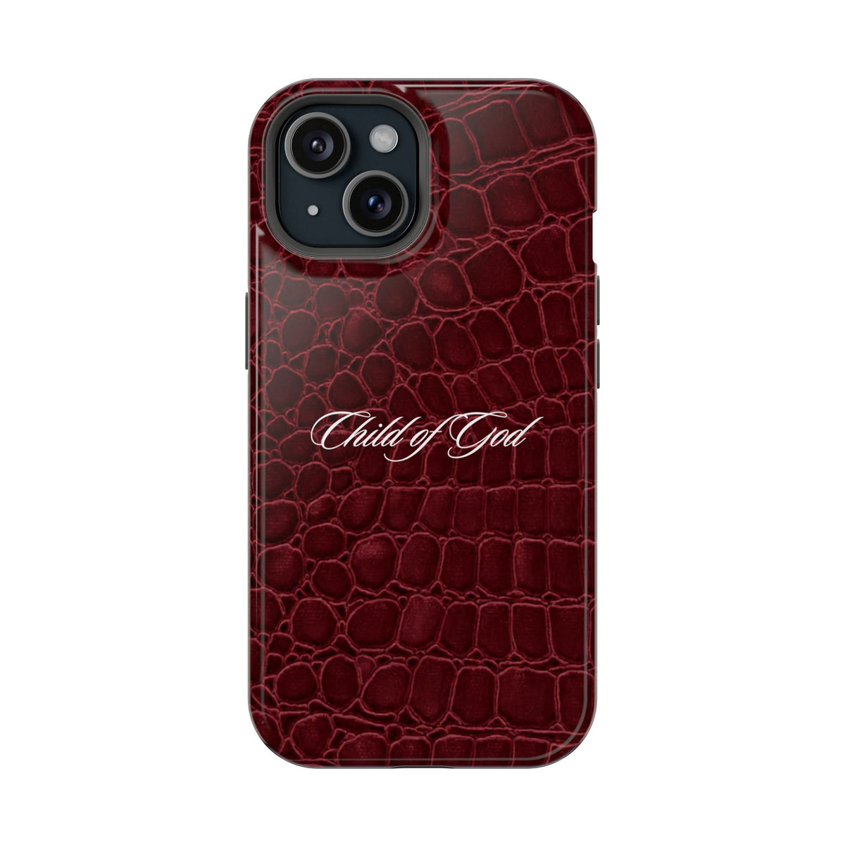 Child of God Burgundy Croc MagSafe Phone Case