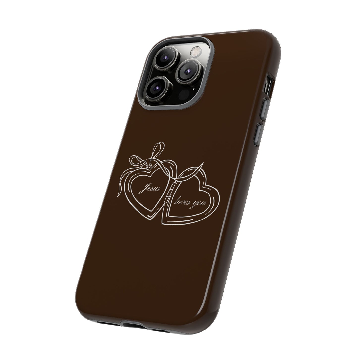 Jesus loves you Locket Espresso Phone Case