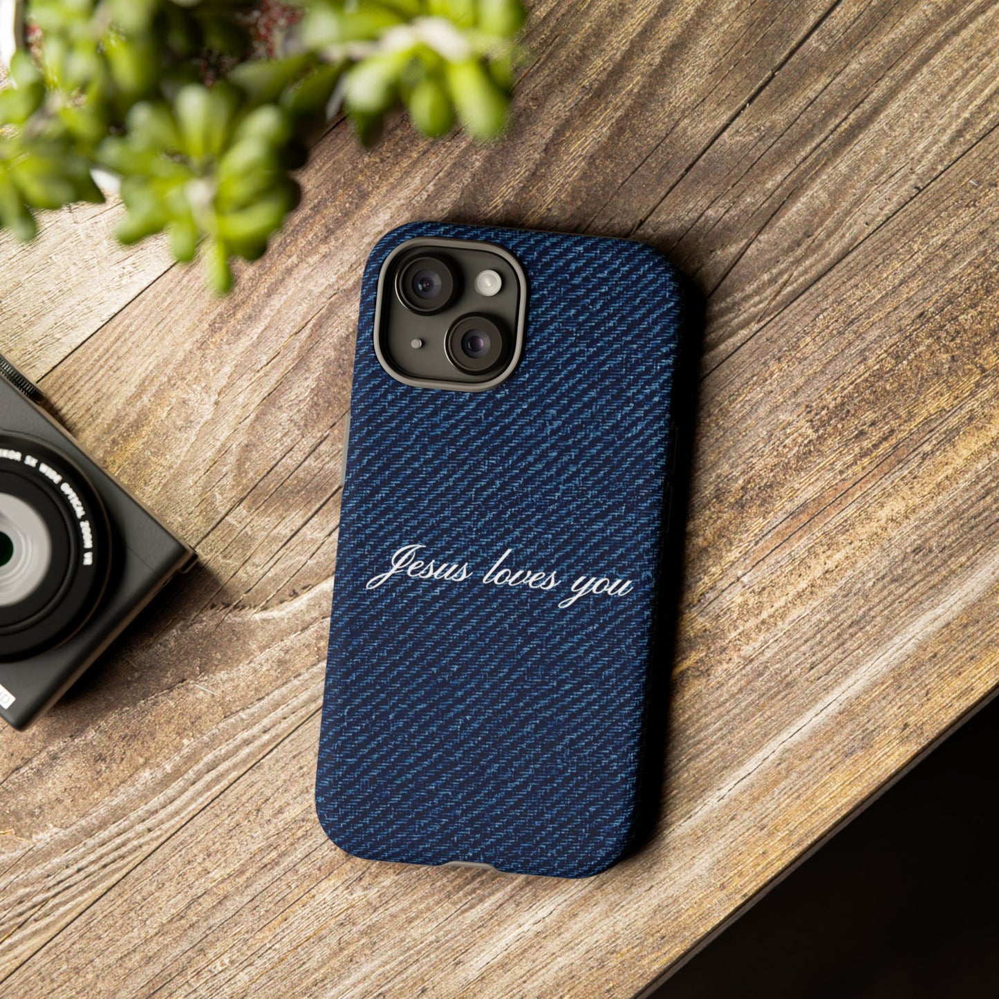 Jesus loves you Dark Denim Phone Case