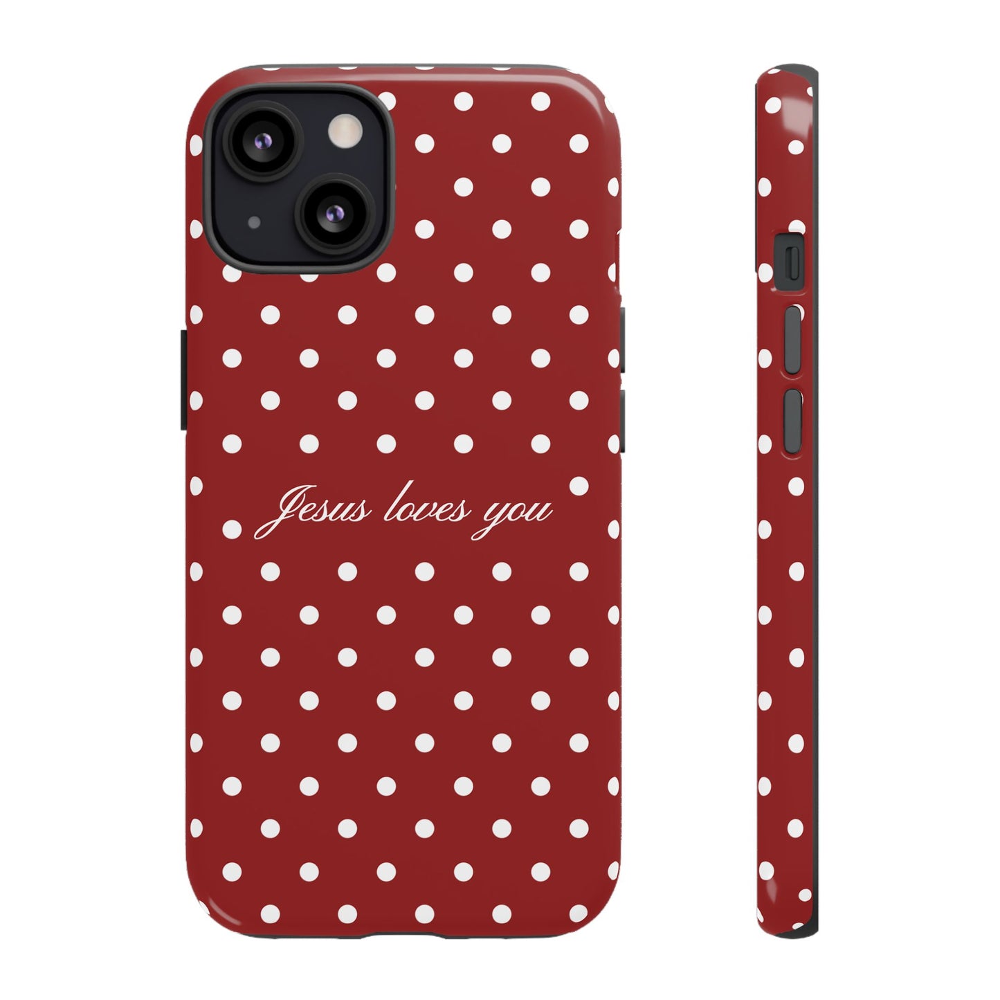Jesus loves you Red Polka Dot Phone Case