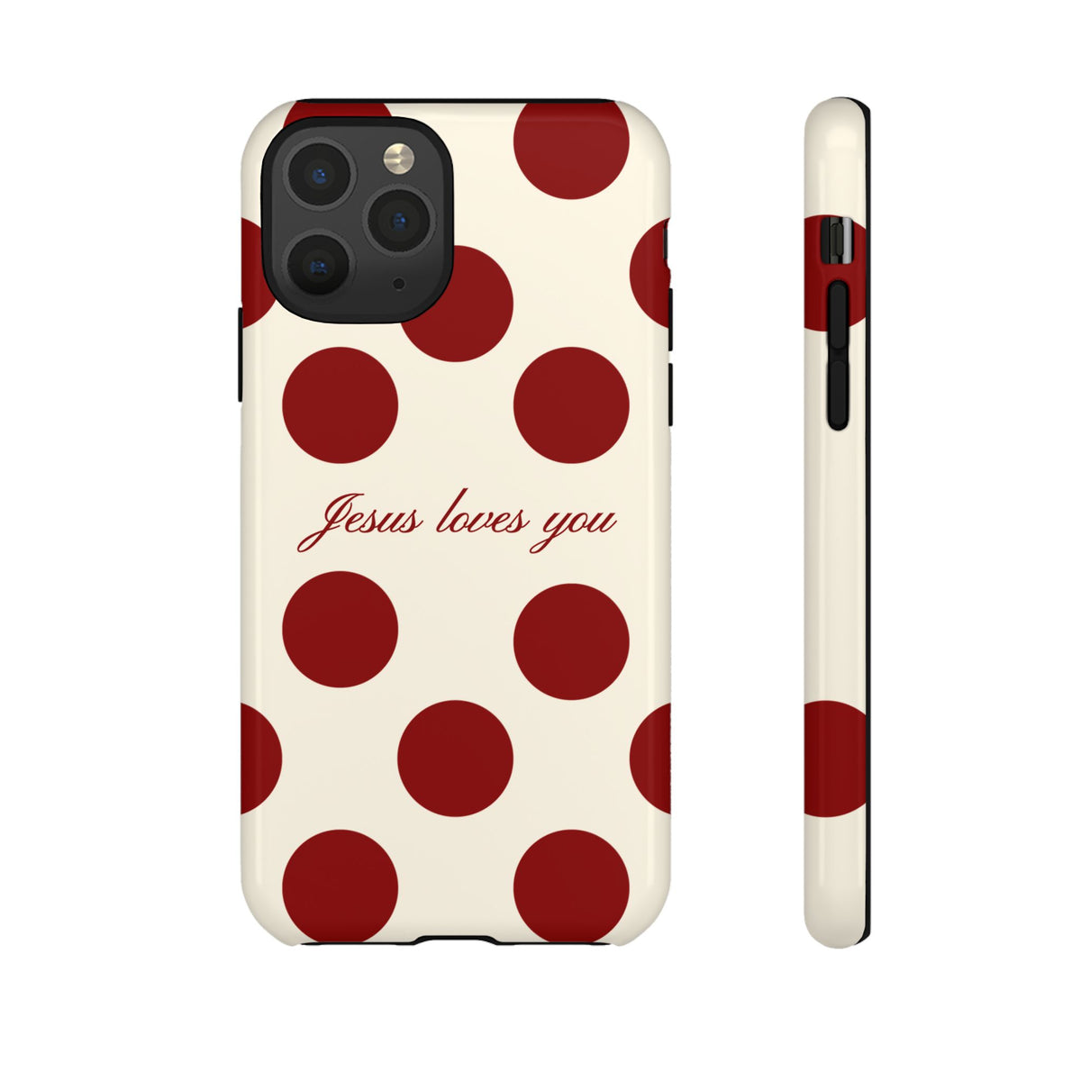 Jesus loves you Red and Créame Phone Case