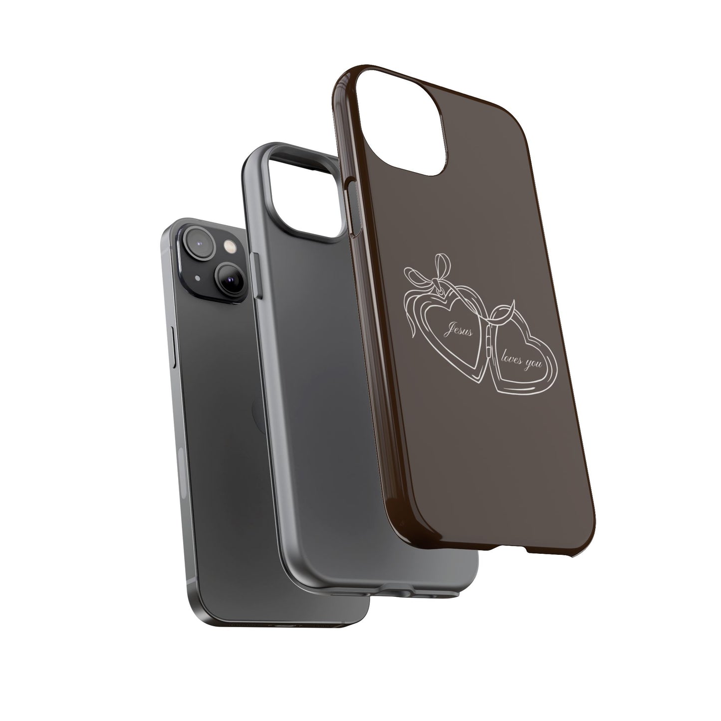 Jesus loves you Locket Espresso Phone Case