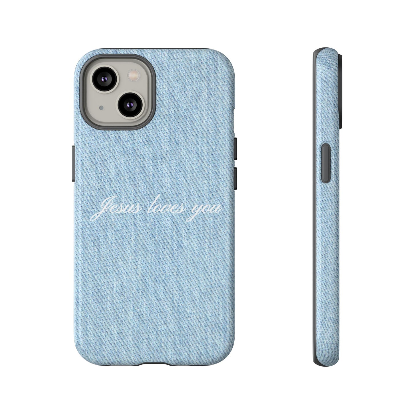 Jesus loves you Denim Phone Case